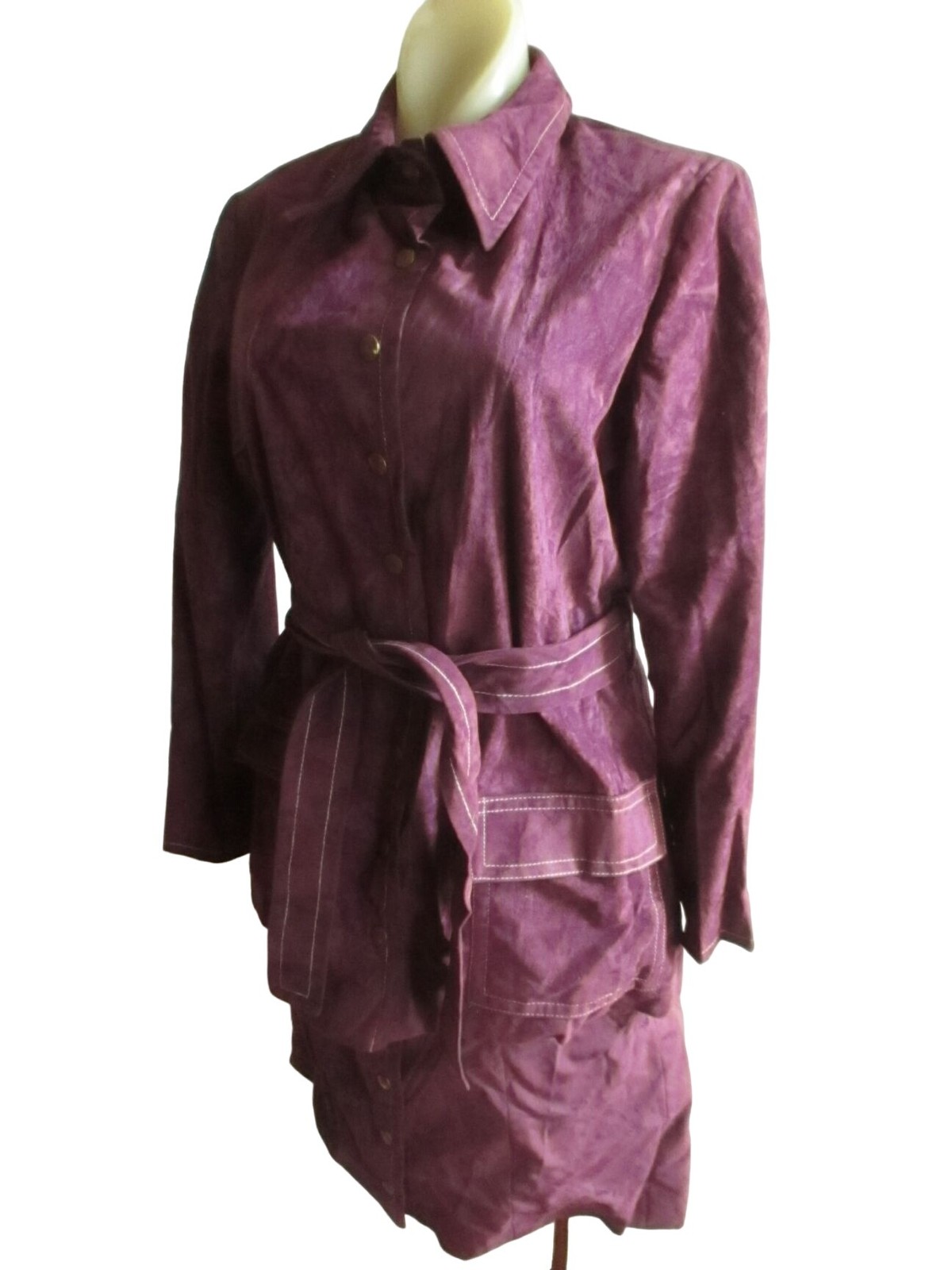 Vintage Women’s Jacket Skirt Set sz 8 1970’s Purple Velveteen Chuck Howard MOD