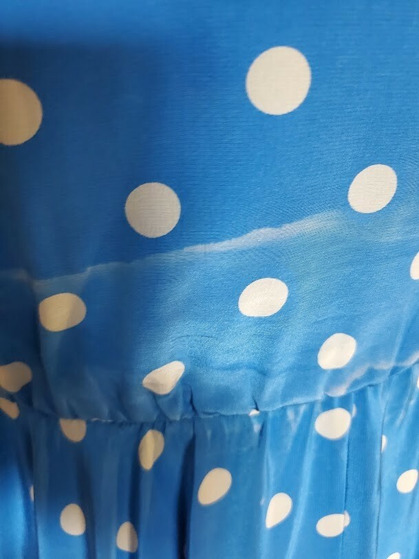 VINTAGE St. Gillian Silk Blue White Polka Dot dress Size 6
