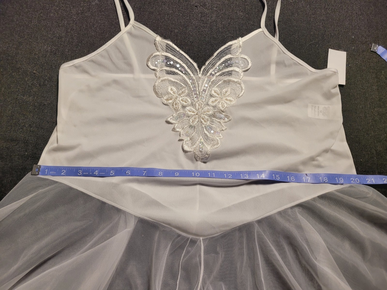 Vintage 90s Y2K Deadstock Lingerie Set Babydoll Mini White Volup XL/1X Sequin