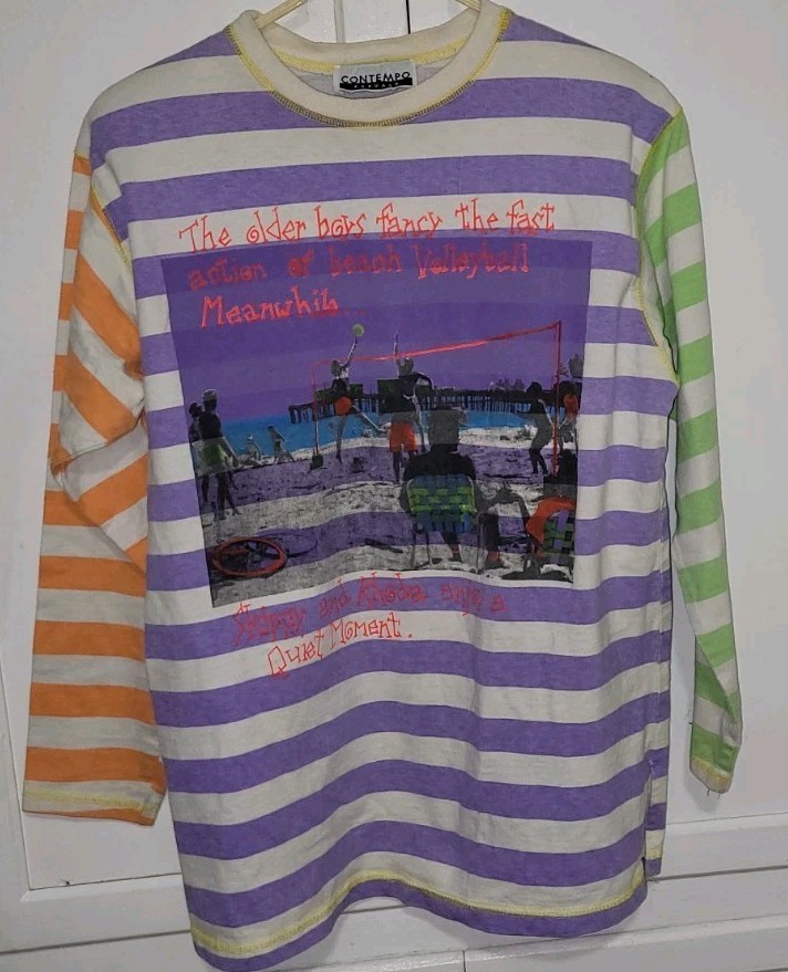 CONTEMPO CASUALS 1980s SHLDER PADS “BOYS FANCY BEACH VOLLEYBALL, SKIPPY & RHONDA