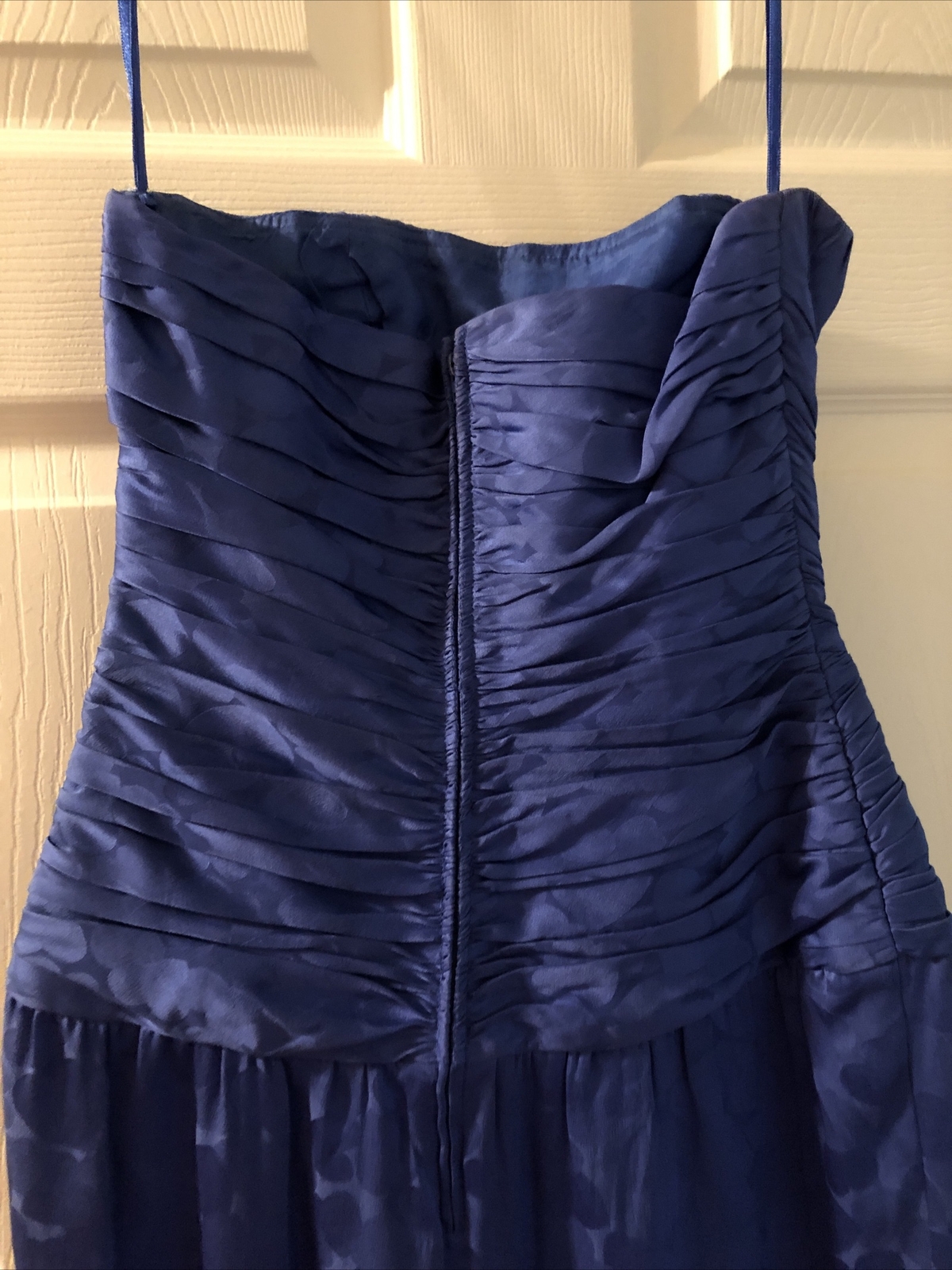 Vintage St Gillian Silks Elegant Petite Blue Strapless 100% Silk Dress Sz 2