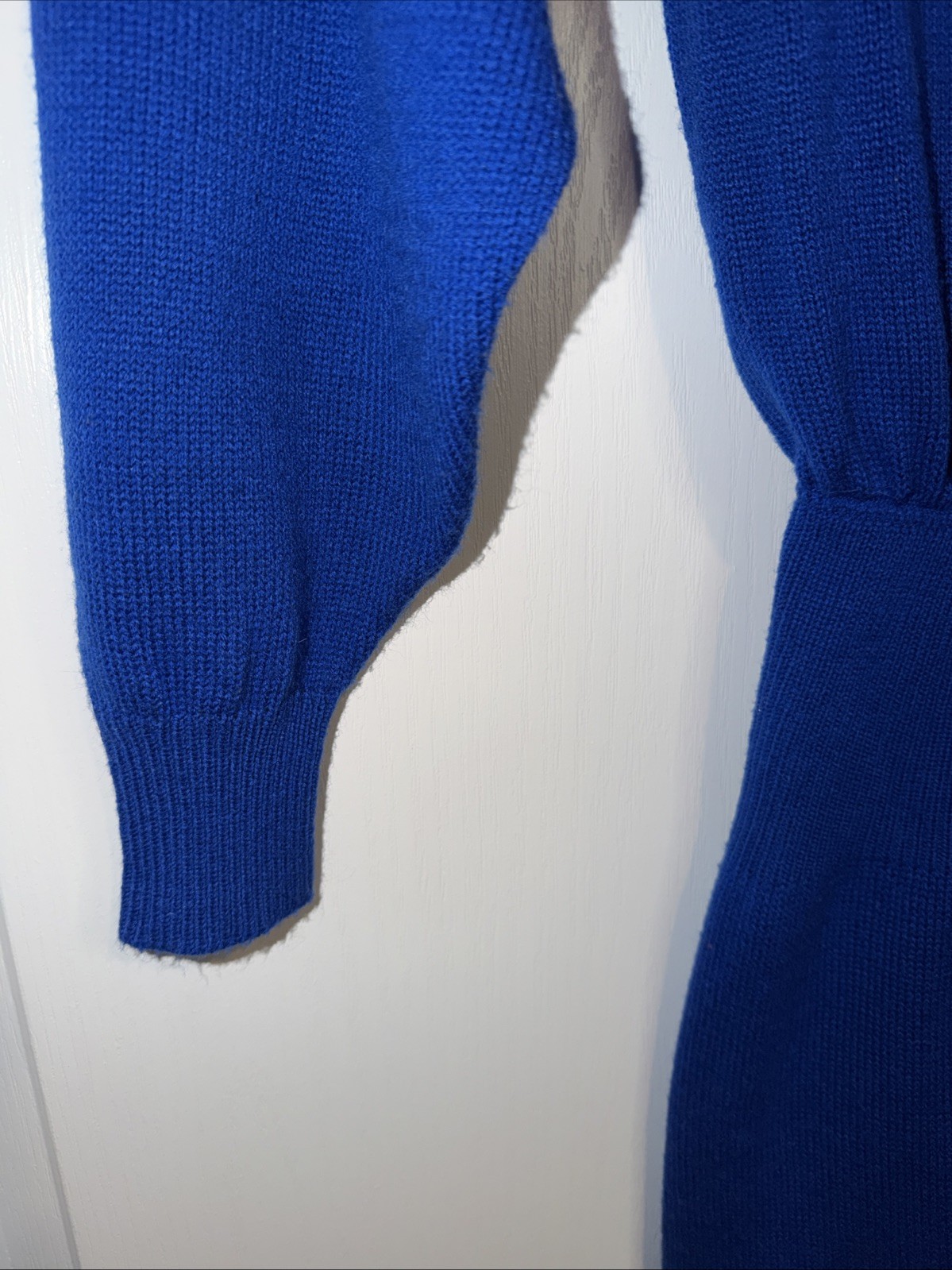 Vintage Plain Jane Sweater Dress Blue Cable Knit 80s 90s Classic Preppy Medium
