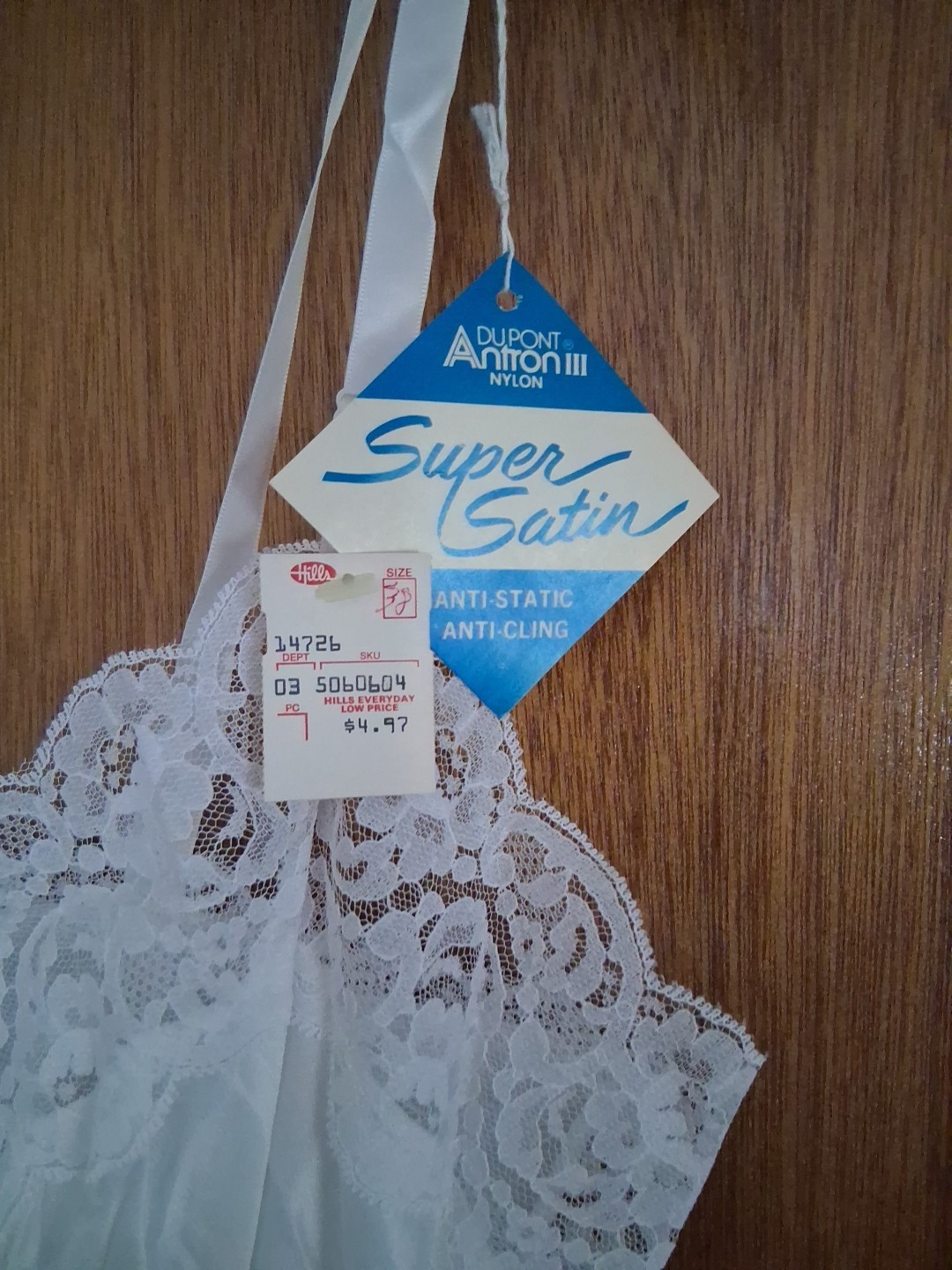 Richform 100% Nylon White Full Slip Lacey Vintage Size 38 NWT
