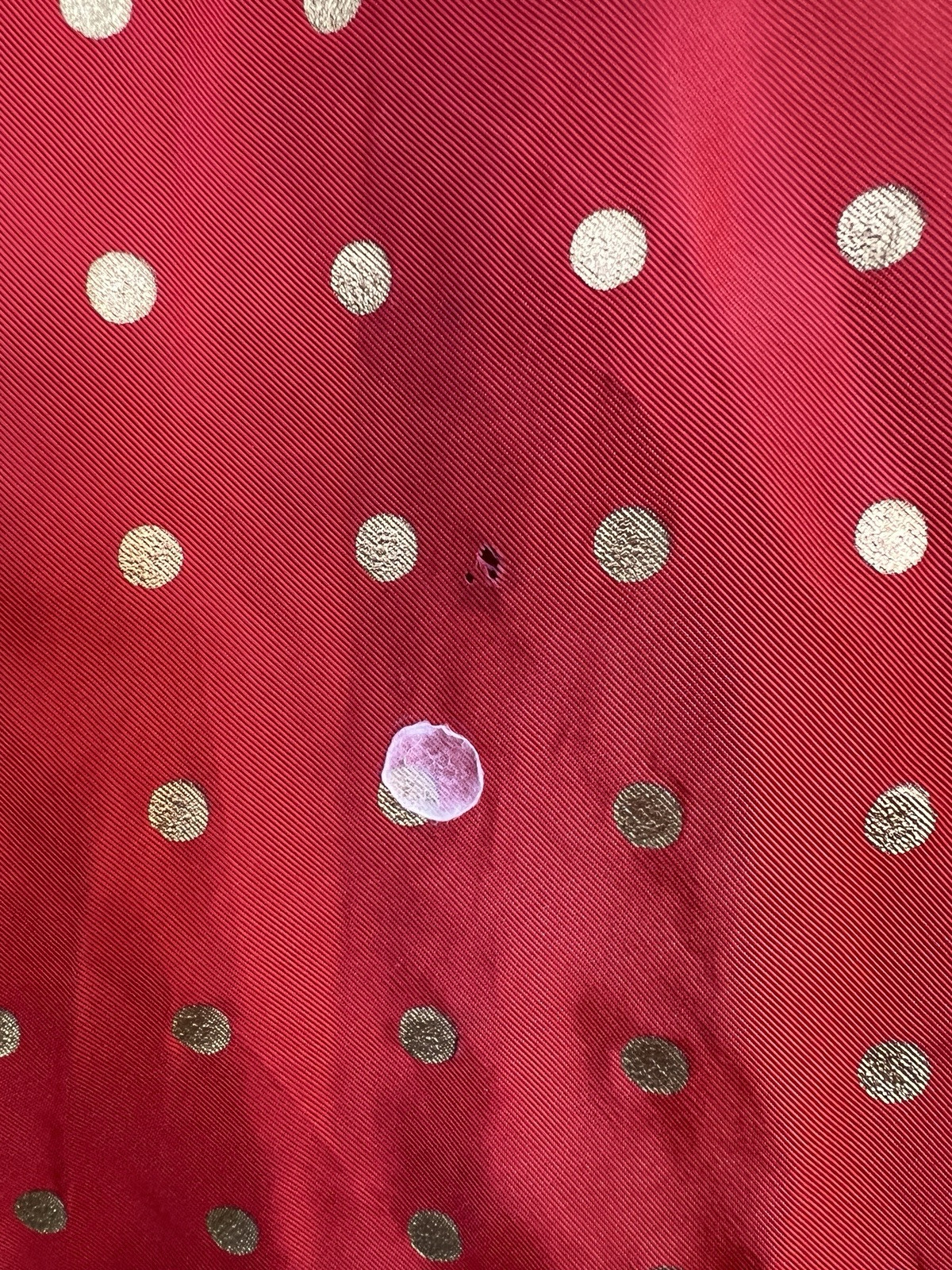 Vintage 1940s Red & Gold Polka Dot Flobert Maxi Formal Dress, 38 bust, 27 waist
