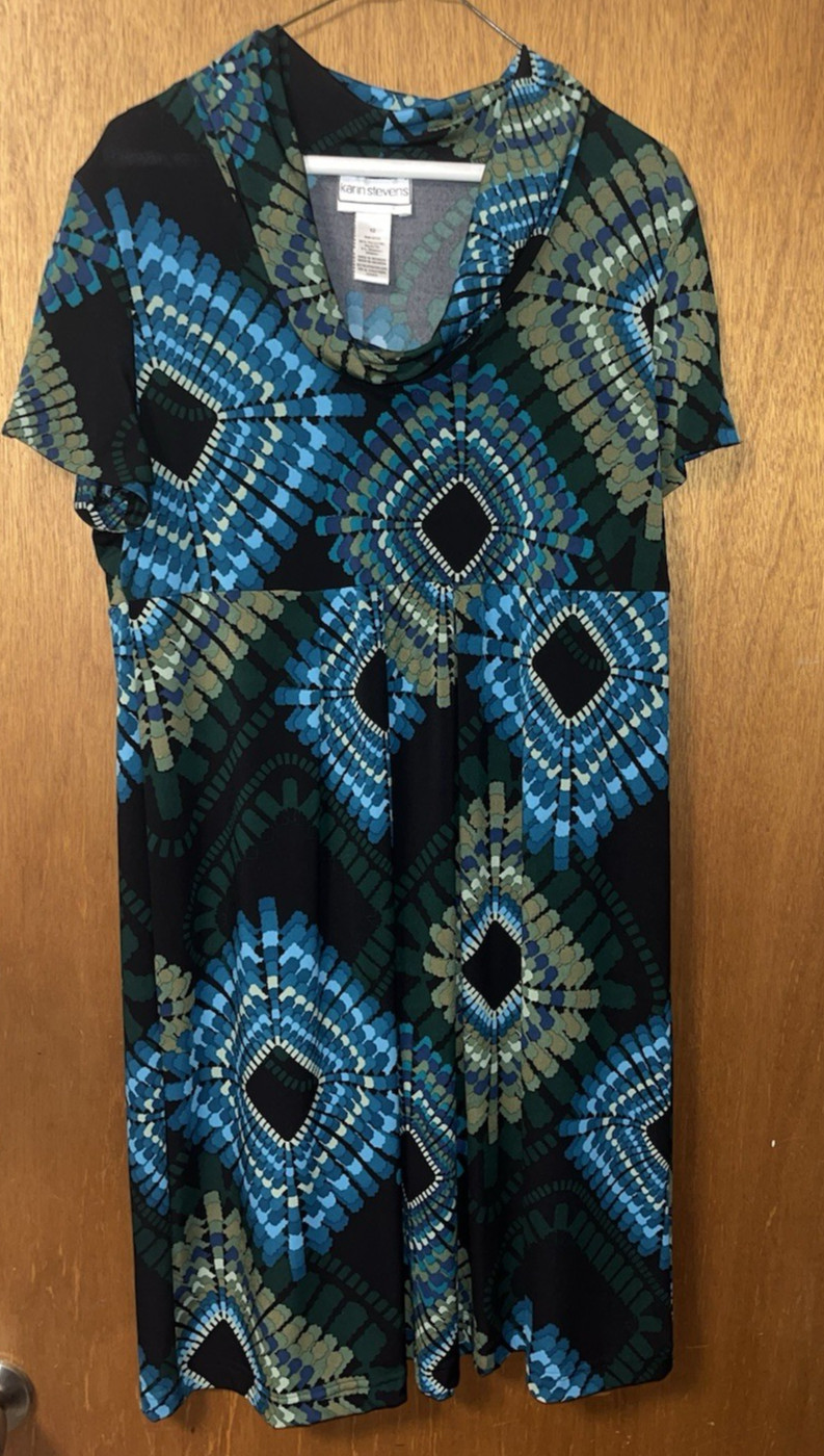 Vintage Karen Stevens dress size 12 Cowl / Scoop neck