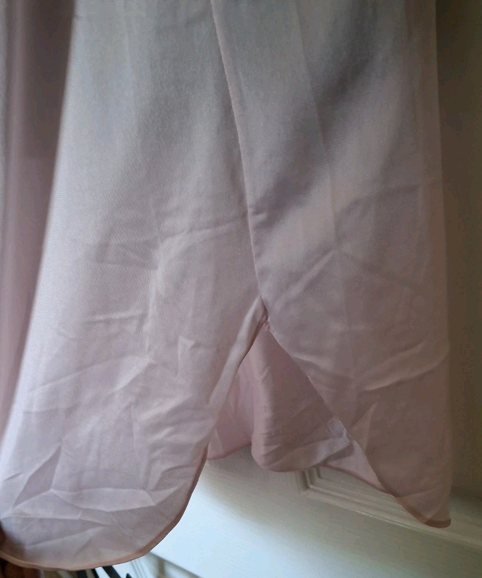 Vintage Kelly Reed Nylon Dress Nightgown Soft Pink One Size Made In USA Lace