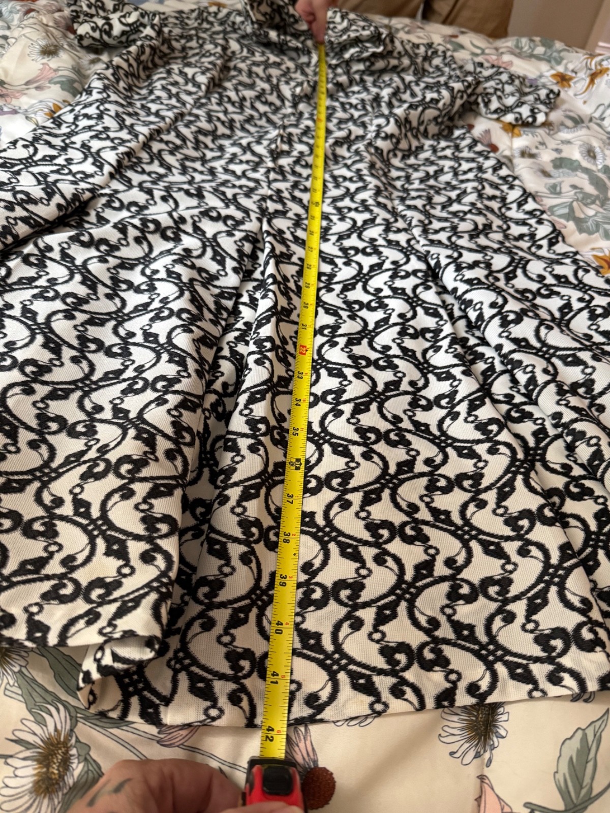 Vintage 1970s MSK Graphic Scroll Print Shirt Dress.