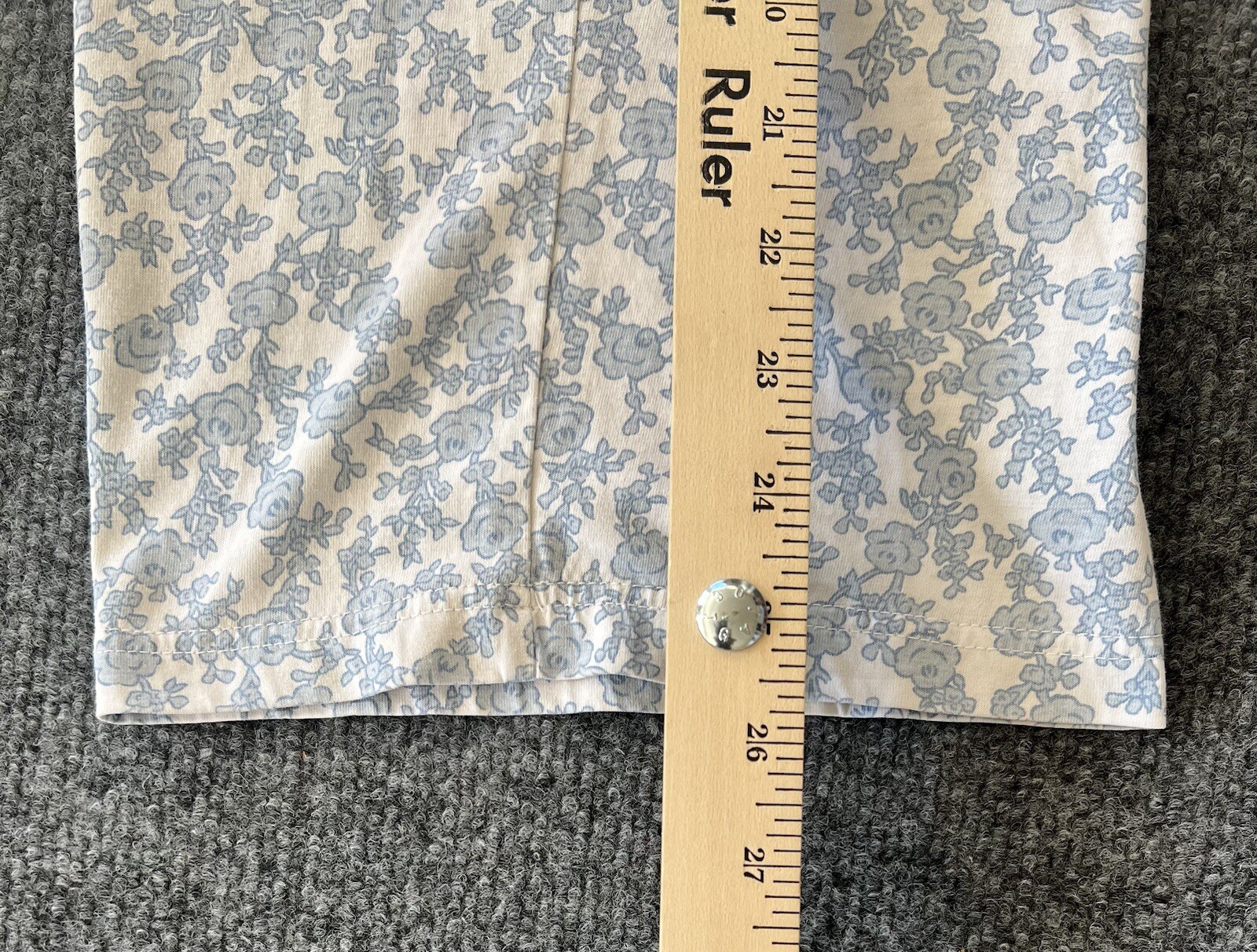 Vanity Fair Womens VTG Sleep Pants Blue Floral Drawstring Elastic Waist Cottage