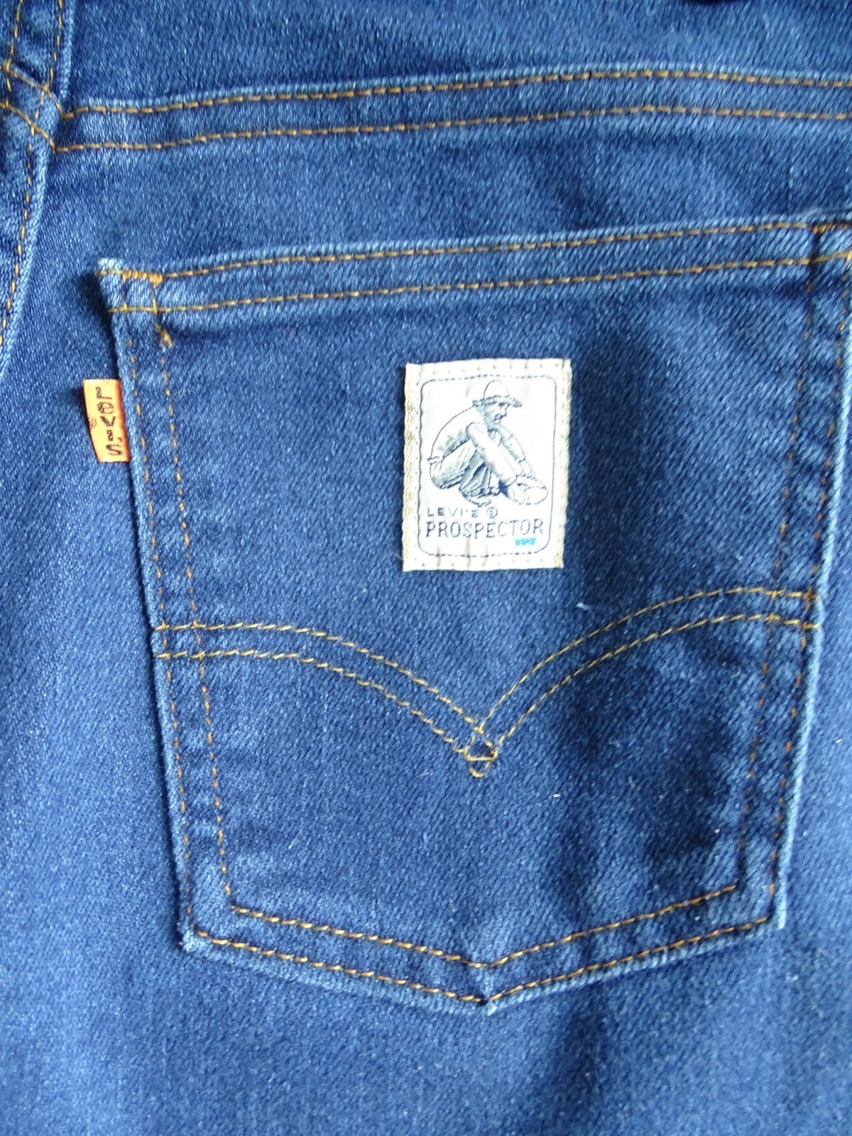 Vintage Levis Prospector Orange Tag Dark Wash 29 inch High Waist Wide Leg Jeans 