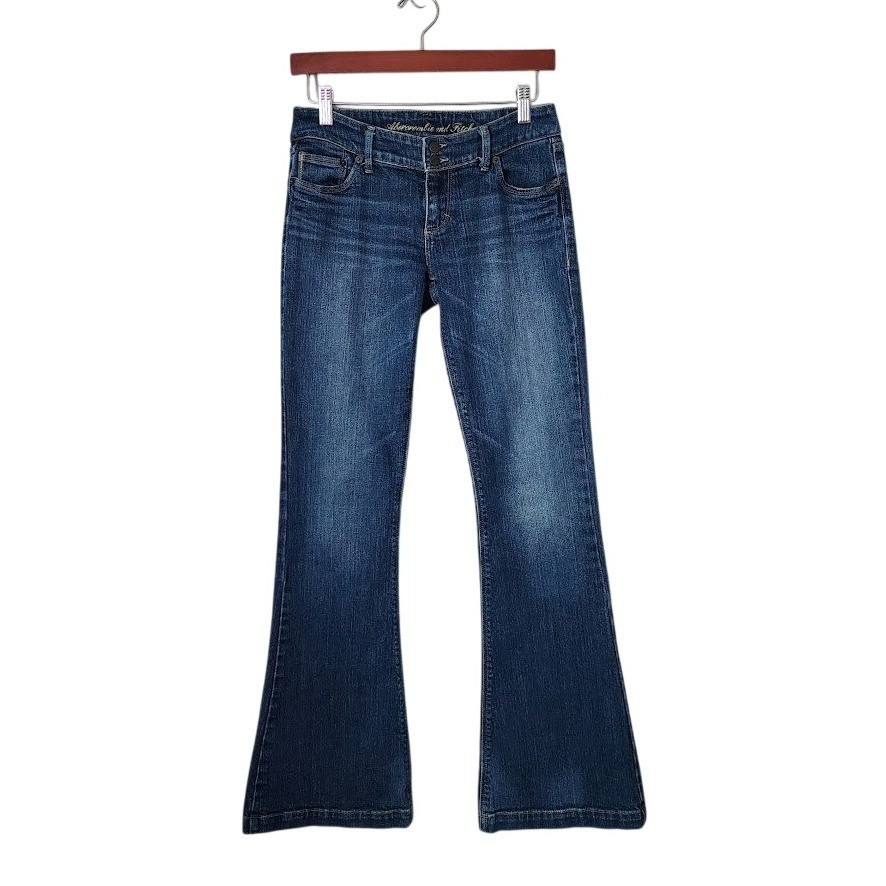 ABERCROMBIE & FITCH Y2K Low Rise Flare Jeans Dark Wash 2000’s Size 4