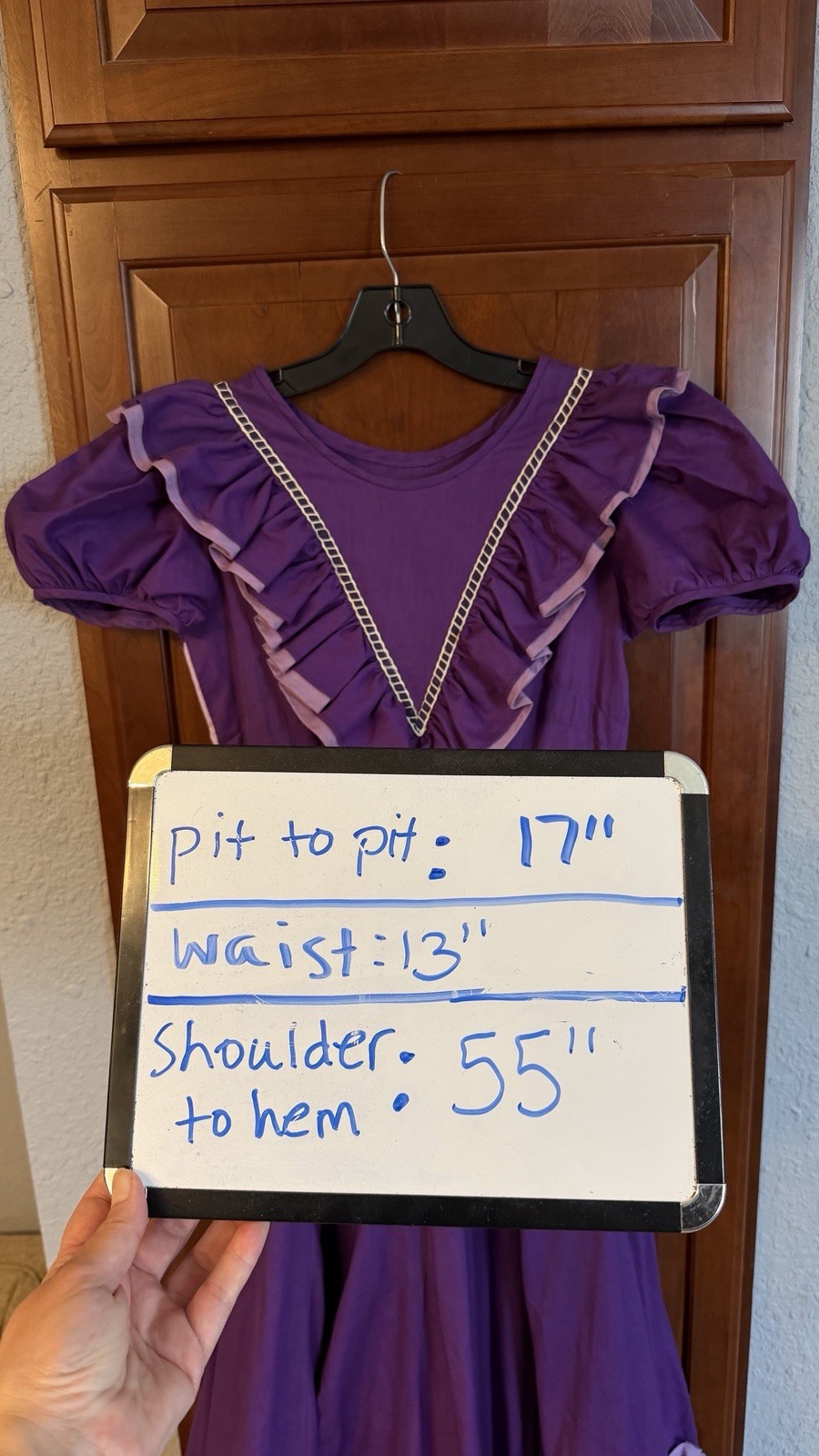 Vintage Partners Please Malco Modes Long Square Dance Dress Purple Ruffles