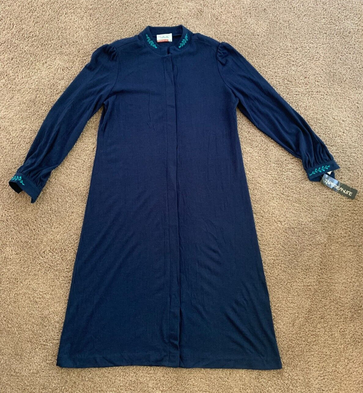 VINTAGE NEW W/TAGS Talbot Tapemeasure Navy Acrylic/Wool Button Front Dress Sz 18