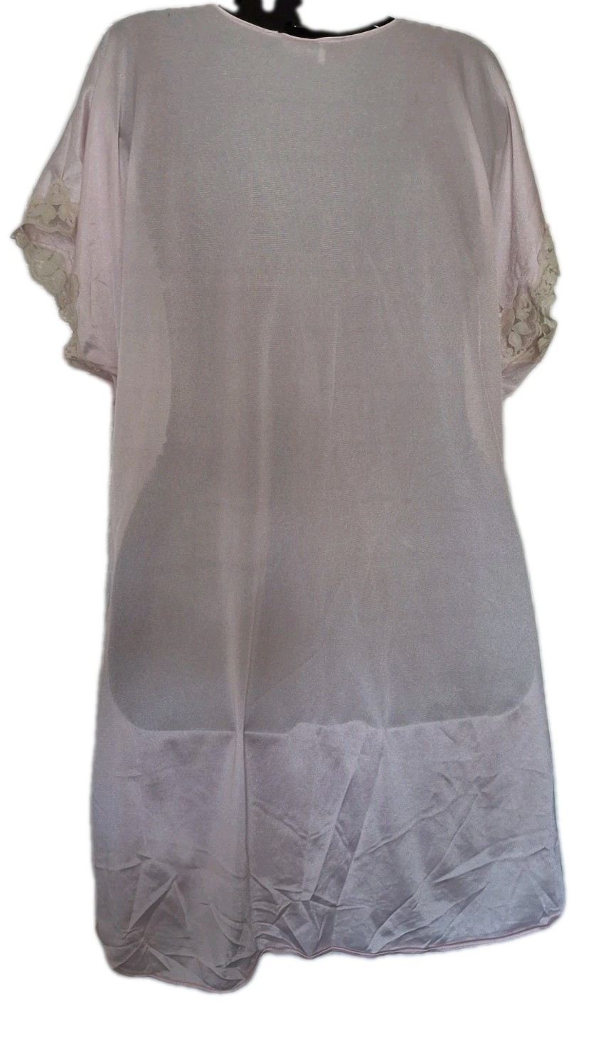 Vintage Kelly Reed Nylon Dress Nightgown Soft Pink One Size Made In USA Lace