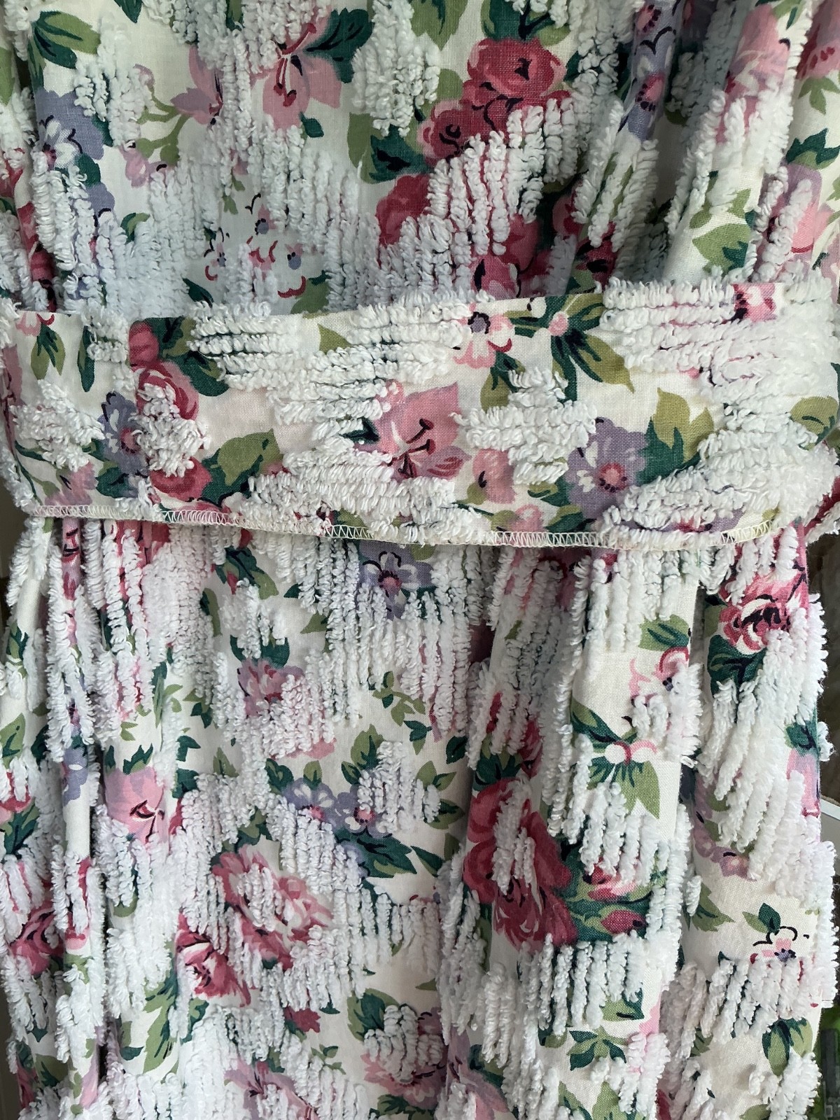 Vintage 60s Stan Herman Herbcraft Chenille Floral Belted Robe Women’s Med/Large