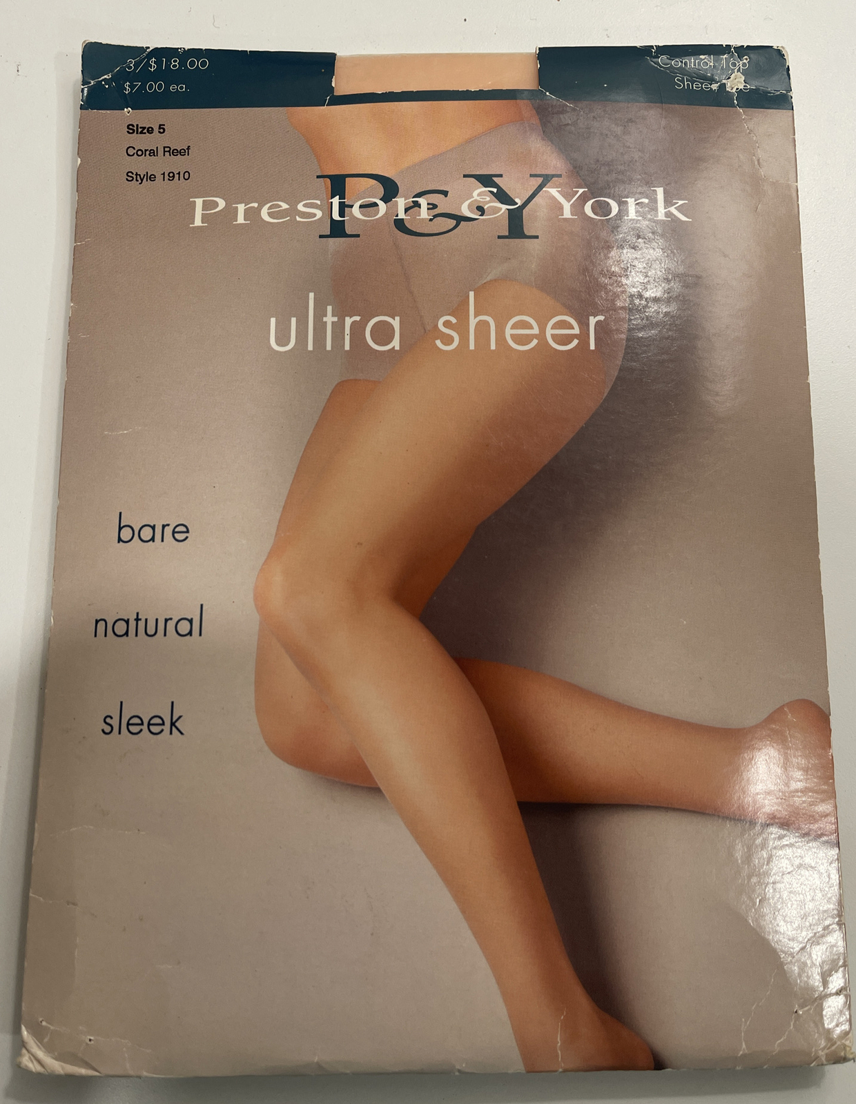 Vintage Pantyhose Rare Preston & York Ultra Sheer Color Coral Reef Size 5