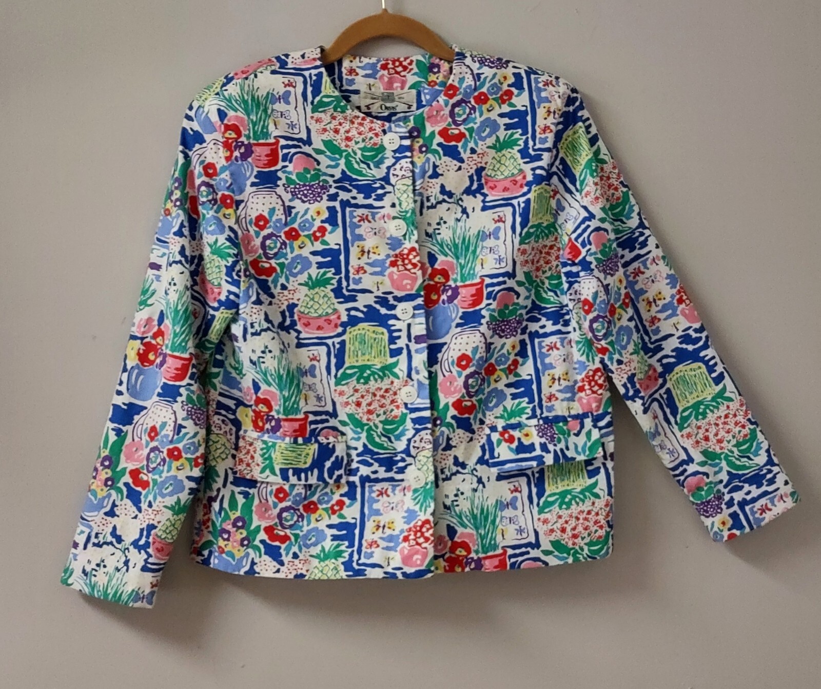 ORVIS Vintage 80’s Garden Party Flower Lightweight Blazer Lined M/L