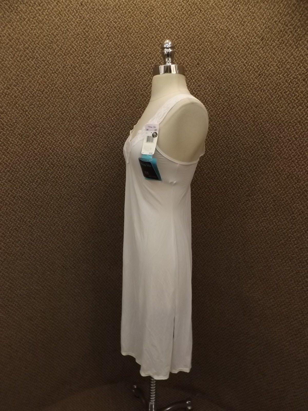 Vanity Fair Vtg 90s NEW Snow White Body Foundation Chemise Full Slip Sz 34 22″