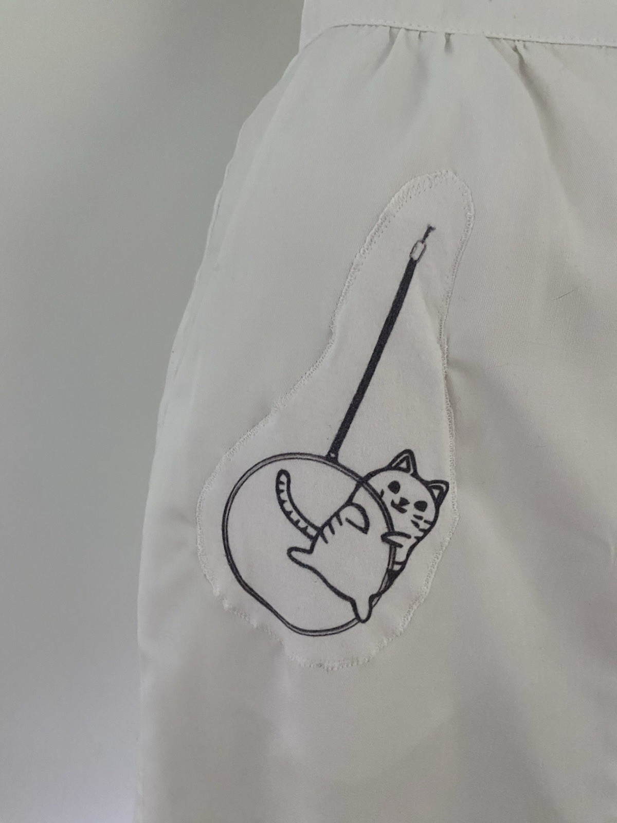 Vintage 70s Nurse Skirt White Uniform Upcycled Cat Pole Dancer Kittens OOAK Fun