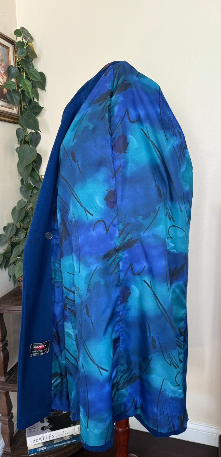 Vintage Alorna by Forstmann Cobalt Blue Wool Coat Petite Gorgeous Lining