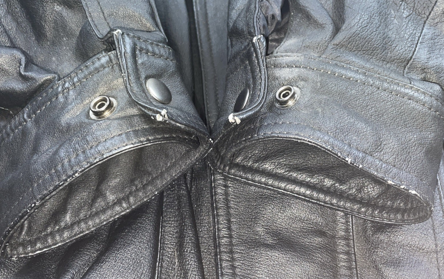 Wilsons The Leather Experts Leather Bomber Jacket Men SZ-Large Black Motorcycle