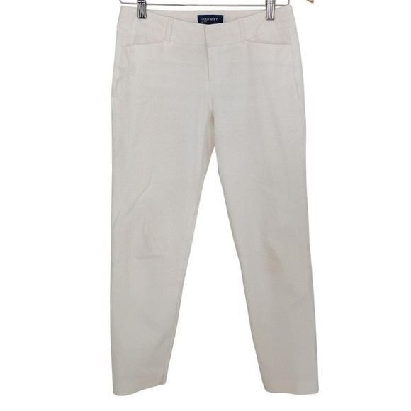 Old Navy Pixie Bright White Mid Rise Ankle Pants Size 4 Petite Classic Casual
