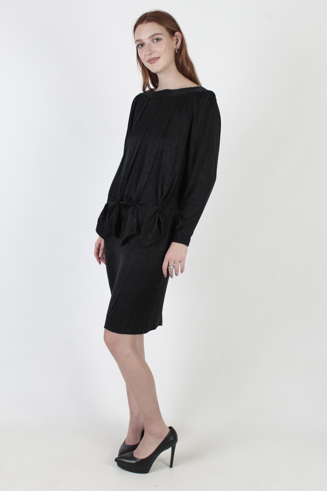 Vtg 80s Designer Umi Collections Anne Cummins Dress Silk Cage Avant Garde Party