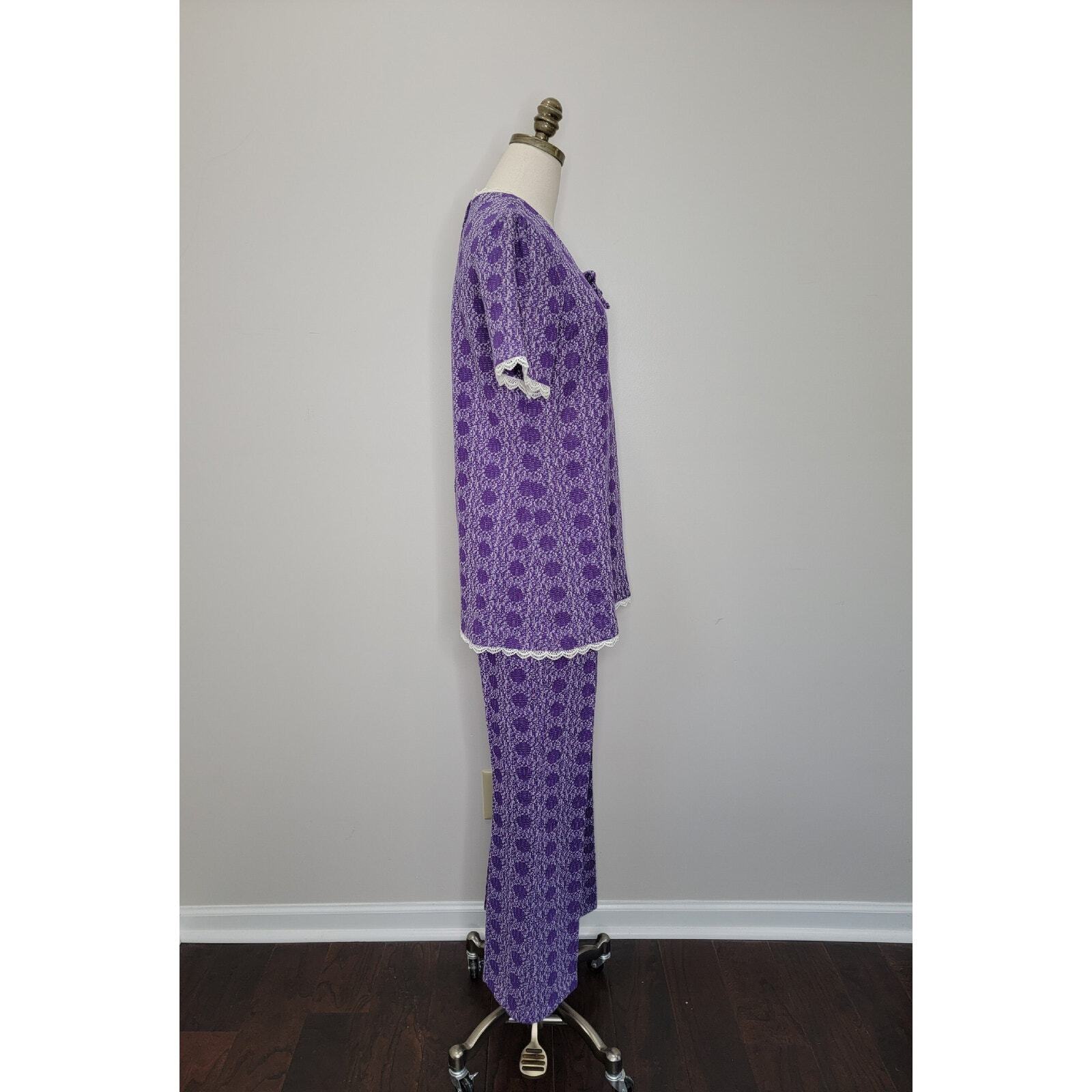 1960s Purple Pants and Top Woven Set