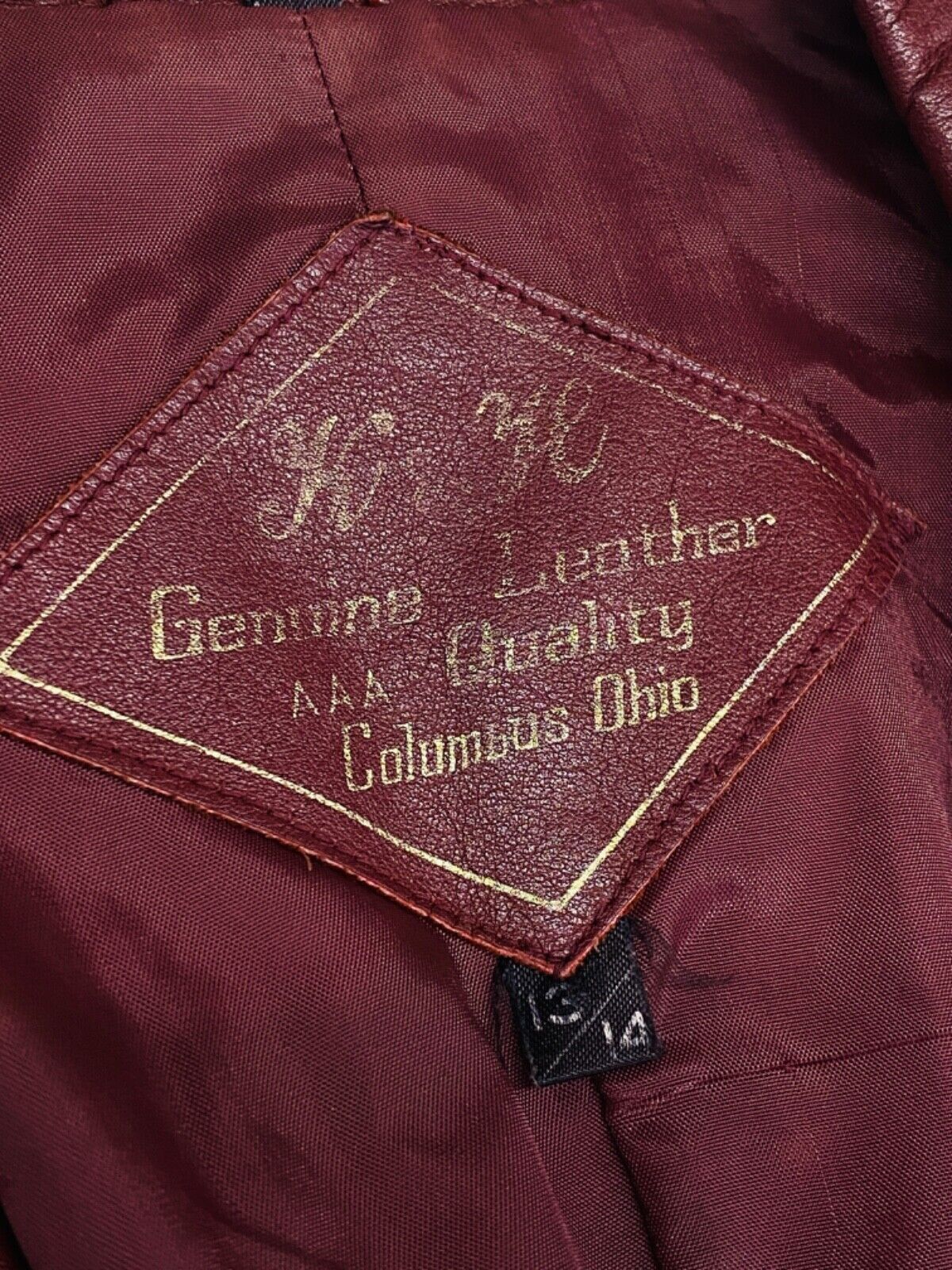 Vintage 1970s red leather jacket, genuine dark ox blood boho brown wrap trench M