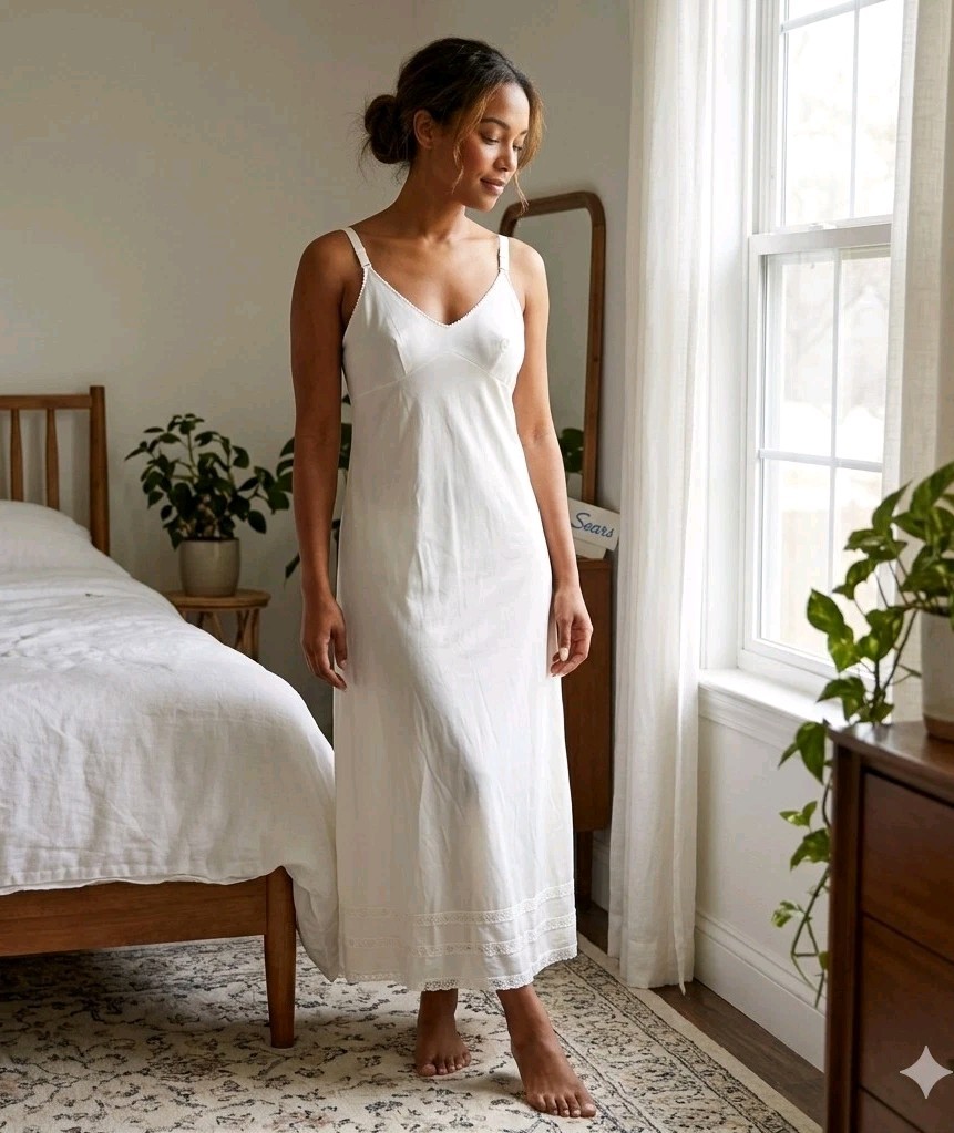 Vintage Sears “The Doesn’t Slip” Formal Maxi Slip – Size 34 Small/Medium