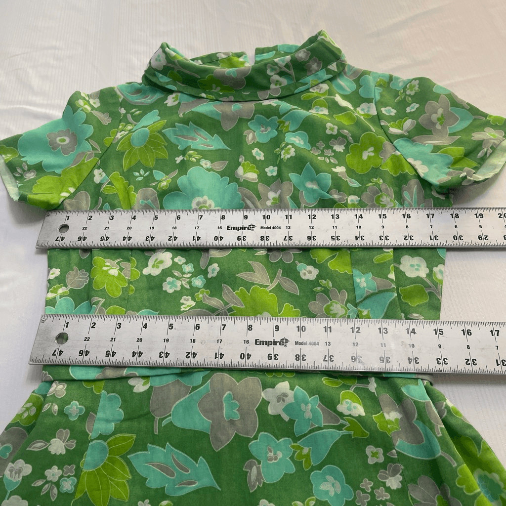 Betty Hartford VTG Green Cottage Core 60s Dress Size S/M/L See Measurements