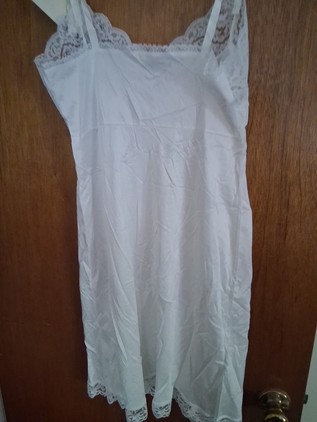 Richform 100% Nylon White Full Slip Lacey Vintage Size 38 NWT