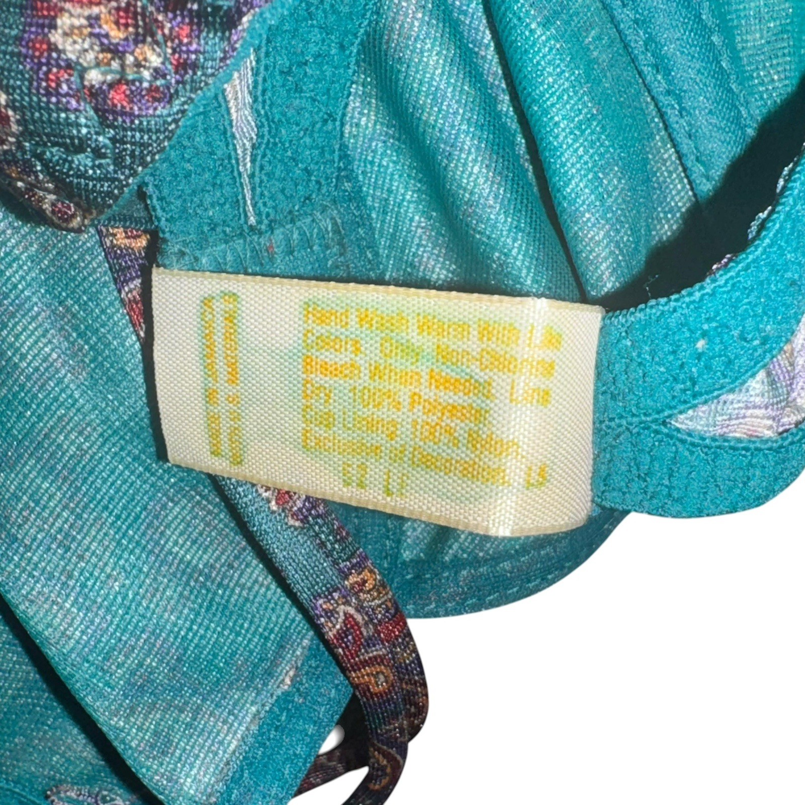 Vintage Victorias Secret Bra 36A Satin Green Jewel Paisley Underwire Gold Label