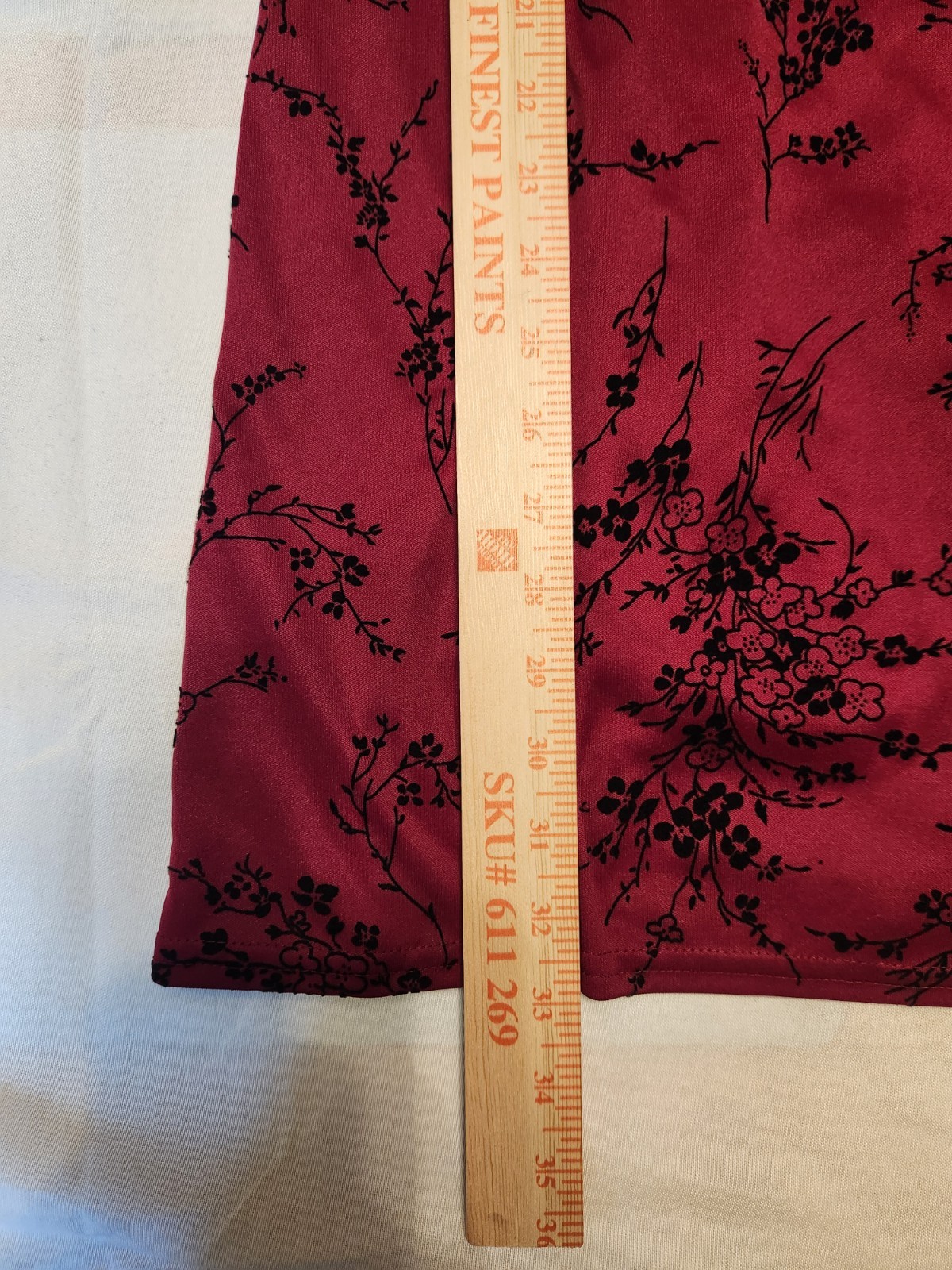 Vintage 90s My Michelle Red Dress w/ Cherry Blossom Pattern sz. Medium Grunge