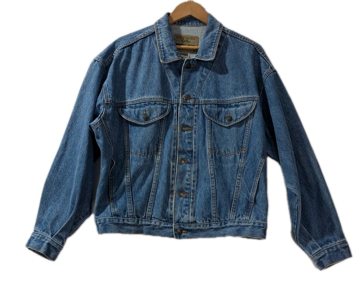 Vintage Jordache Blue Denim Trucker Jacket Small 90s USA