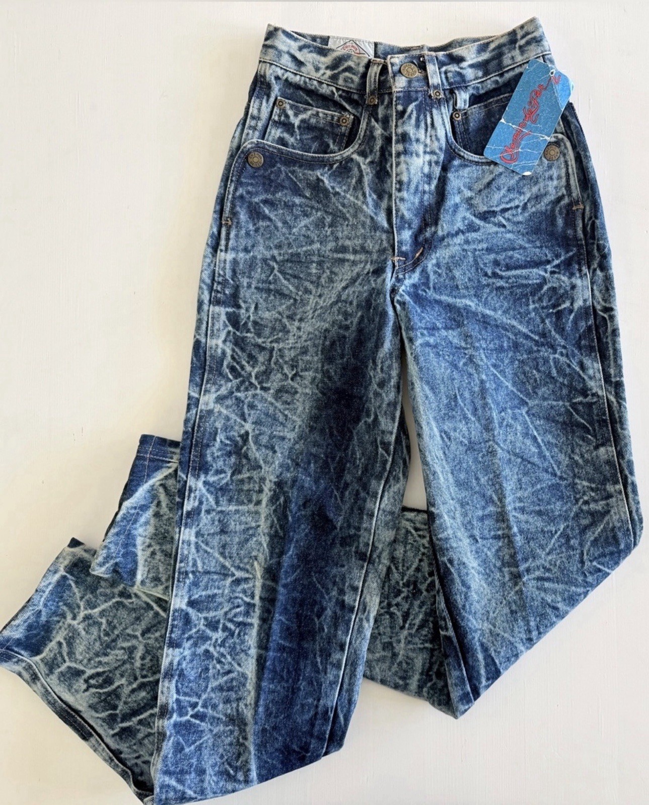 NEW Vintage 80s acid wash Chemin de Fer Denim jeans Rare Iconic deadstock