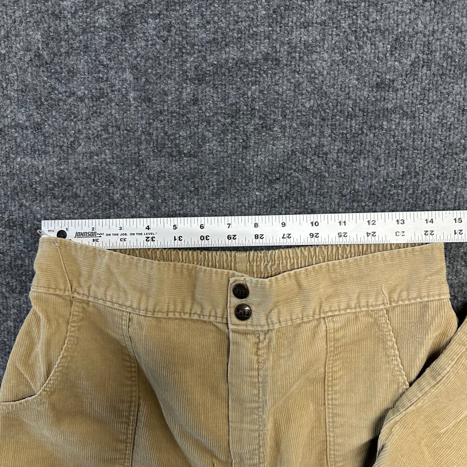 Sears Corduroy Pants Womens Size 16 Beige High Waisted Straight Leg Vintage Tan