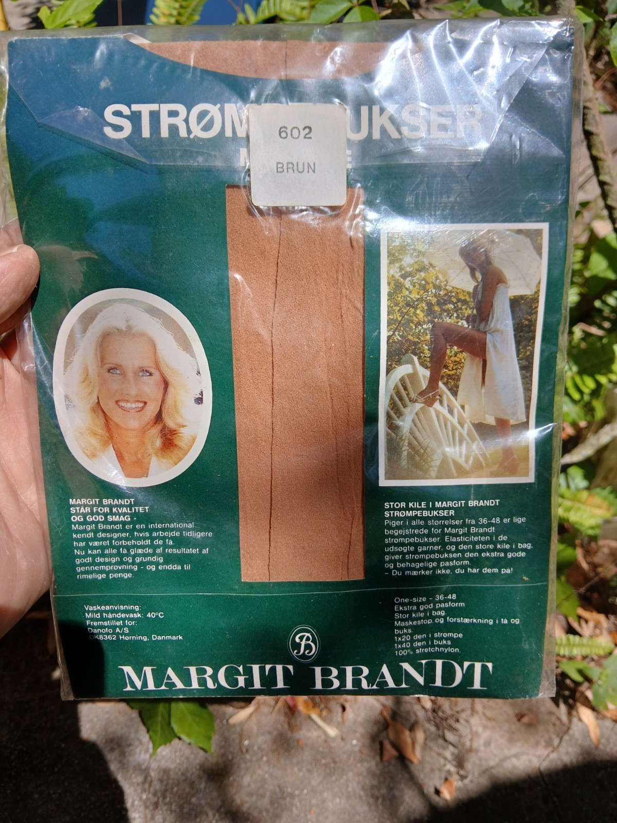 Vintage 70’s Seamless Stretch Nylon Pantyhose M-L Denmark Model Margit Brandt