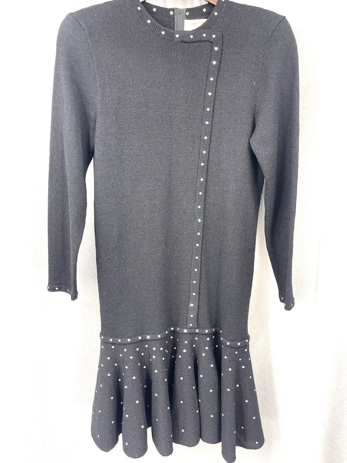 Vintage Jennifer Roberts Louis Marino Dress Knit Womens L y2k 90s Dark Academia