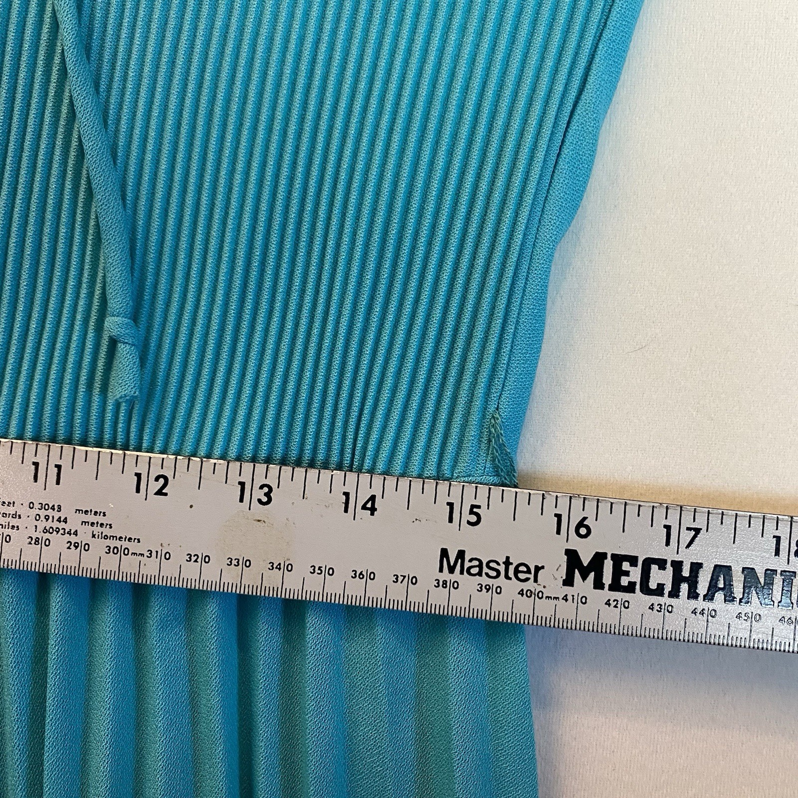Queen’s Row, Inc Vintage Turquoise/Cream Pleated Skirt Dress Women’s 16