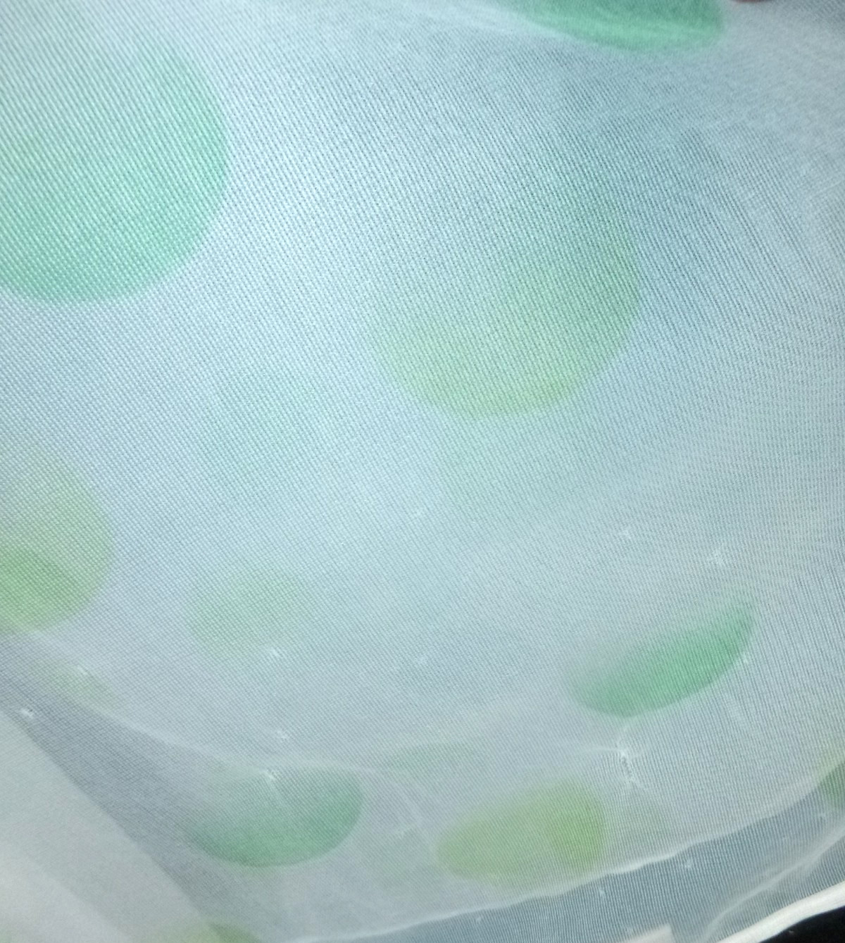 Vtg 50s Charmode Double Layer Chiffon Nylon Nightgown White Green Blue Dots S/M
