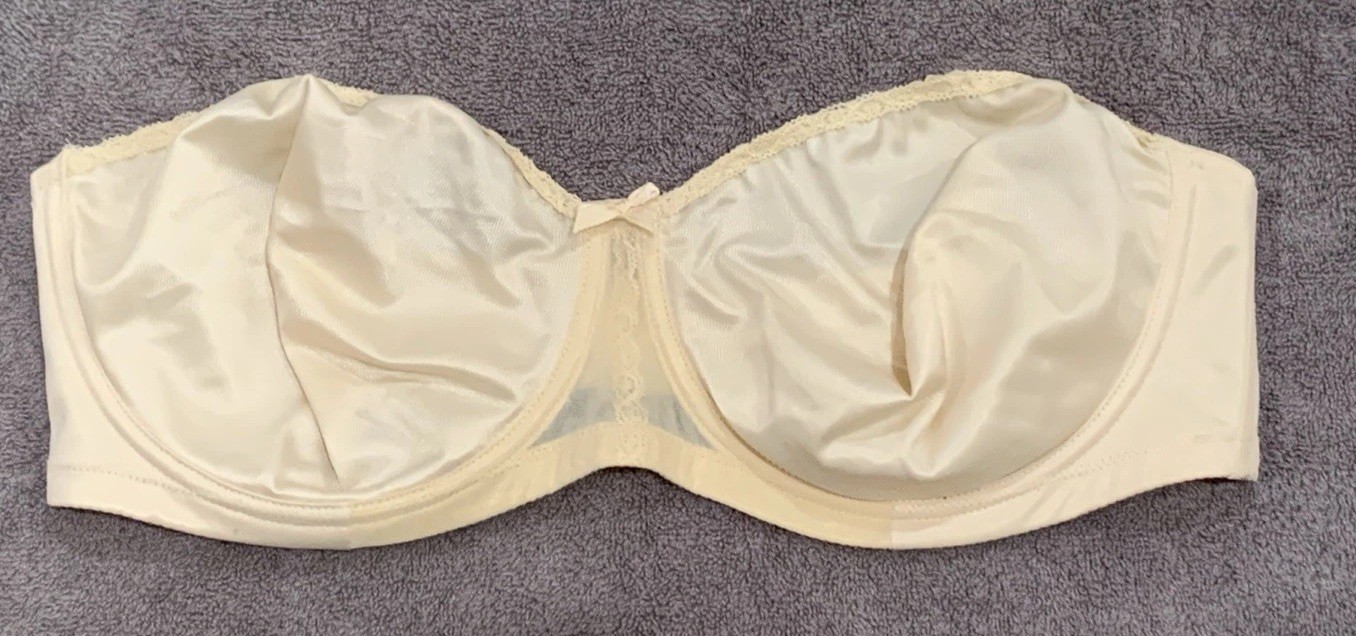 Vintage Exquisite Form Strapless Beige Bra #670 Size 42D NWT