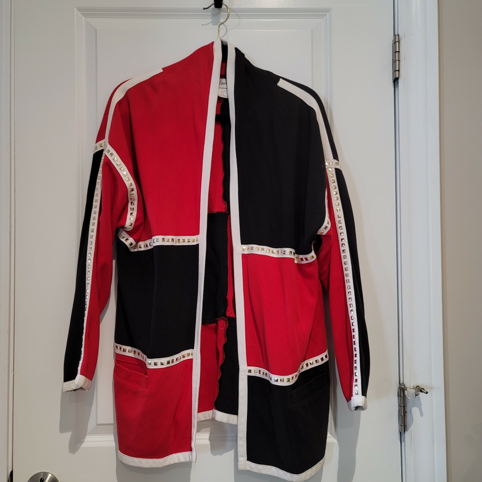 FABULOUS Womens Vintage Gantos Color Block studded Jacket Size Missy Large