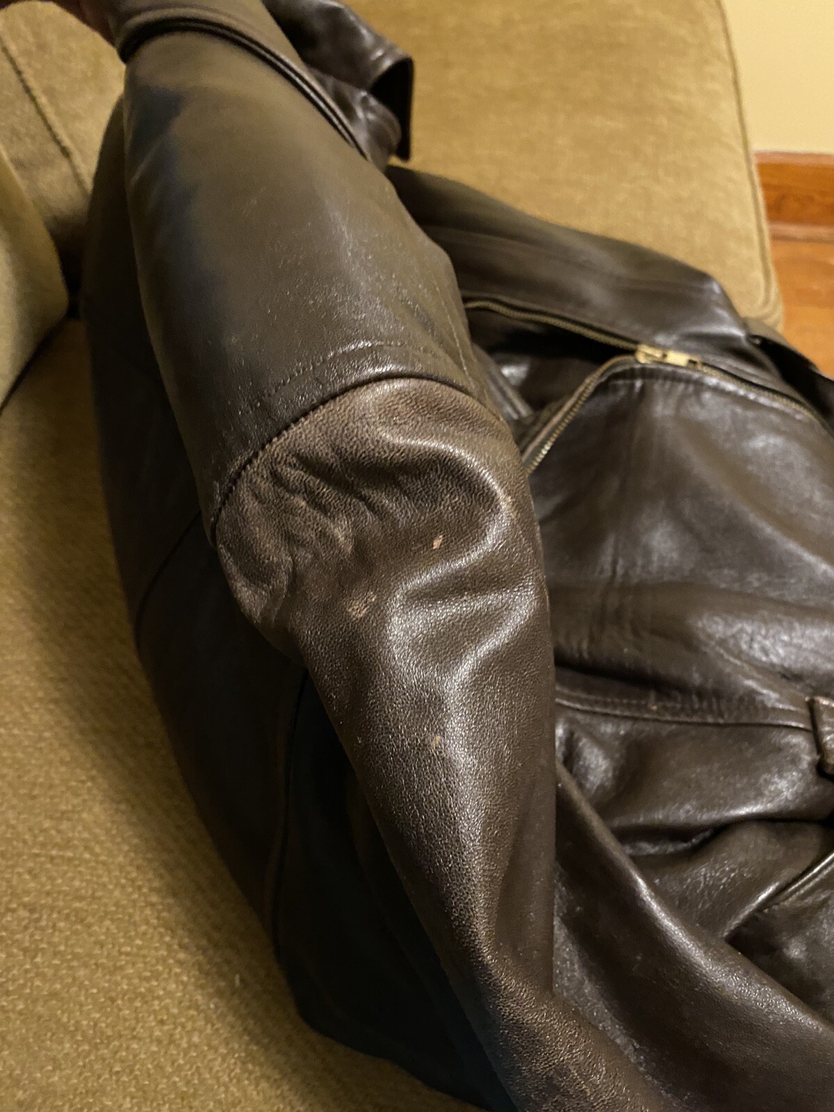 VTG Cedars Moto Zip Jacket Leather Brown Biker 1980s buttery Belted Medium