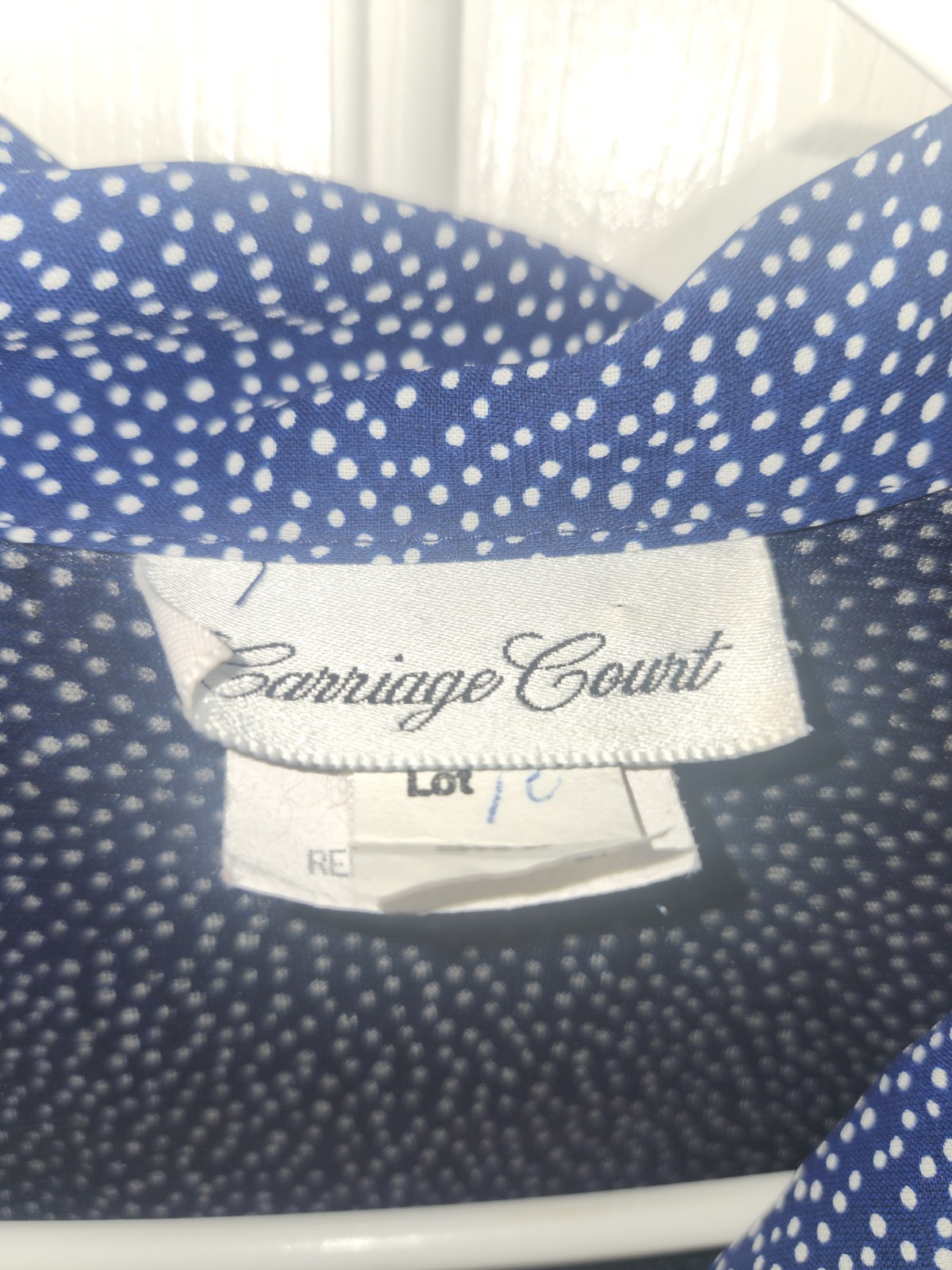 Carriage Court Vintage Dotted Long Sleeved Casuel Dress Size 14