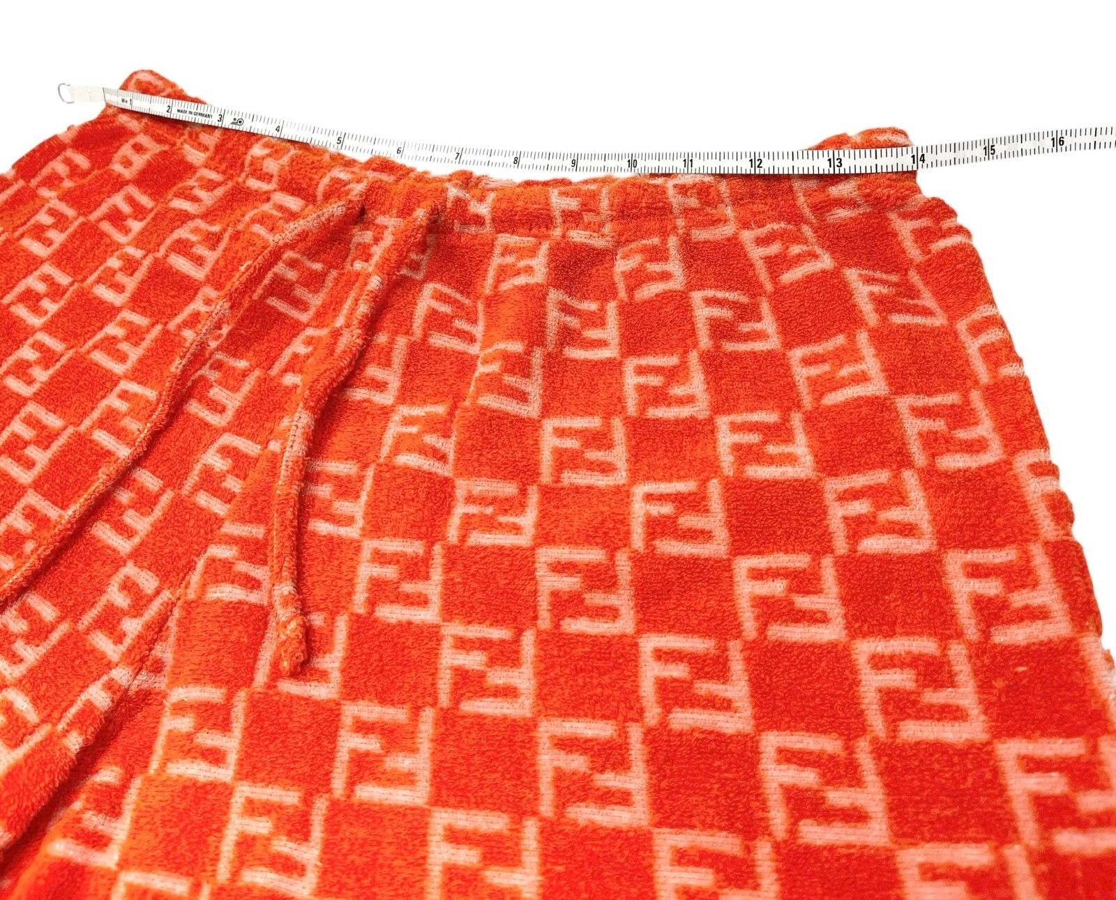 FENDI Vintage Zucchino Monogram Tank Top Short Pants Set #46 Terry Orange Cotton