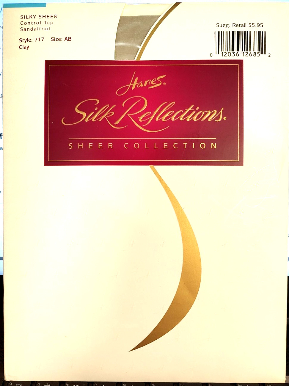 Hanes Silky Sheer Reflections Pantyhose Clay Color Size AB Style 717 Vintage