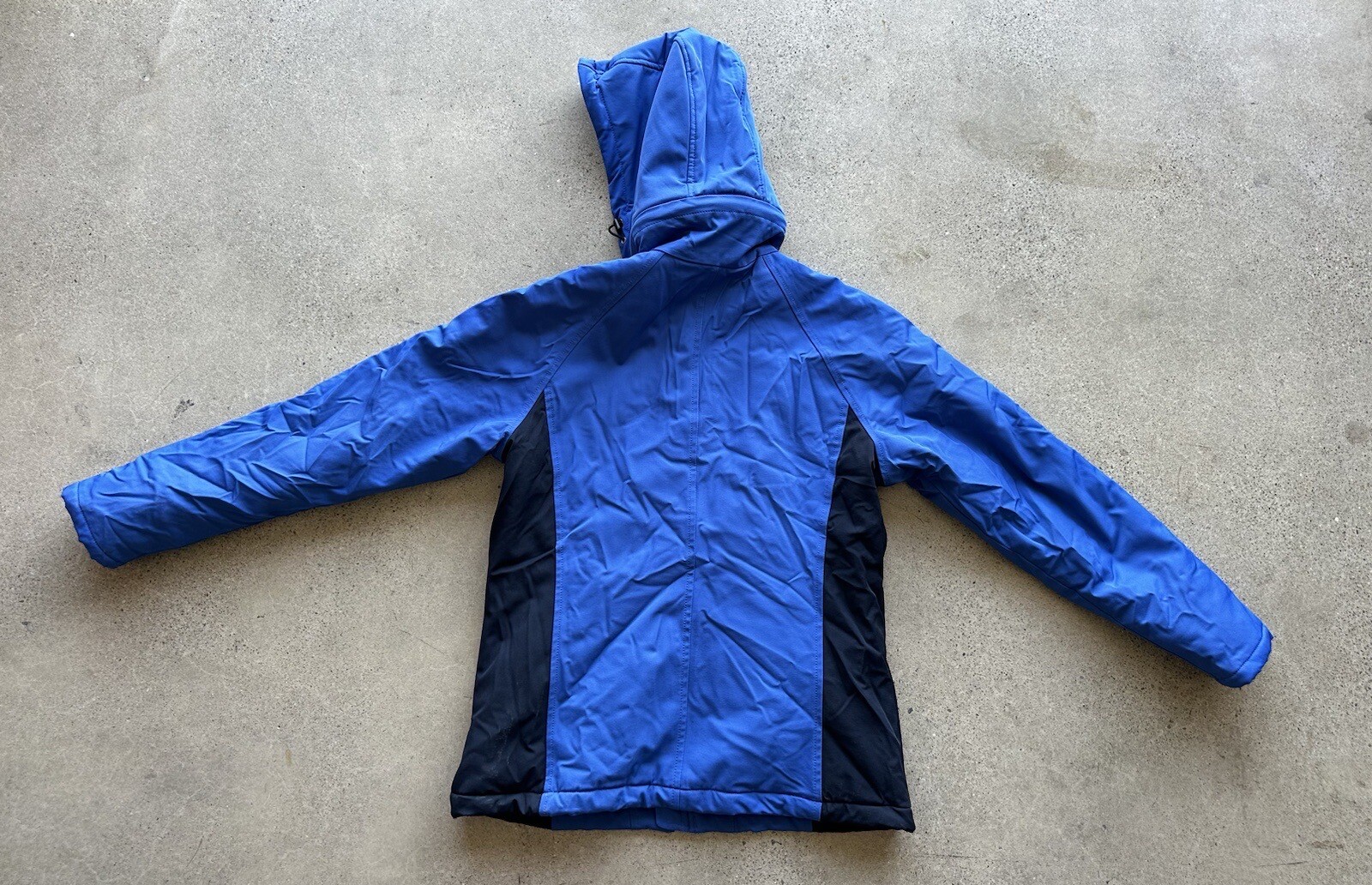 Vintage Eddie Bauer Blue Nylon Blend Insulated Soft Shell Hooded Jacket Size S