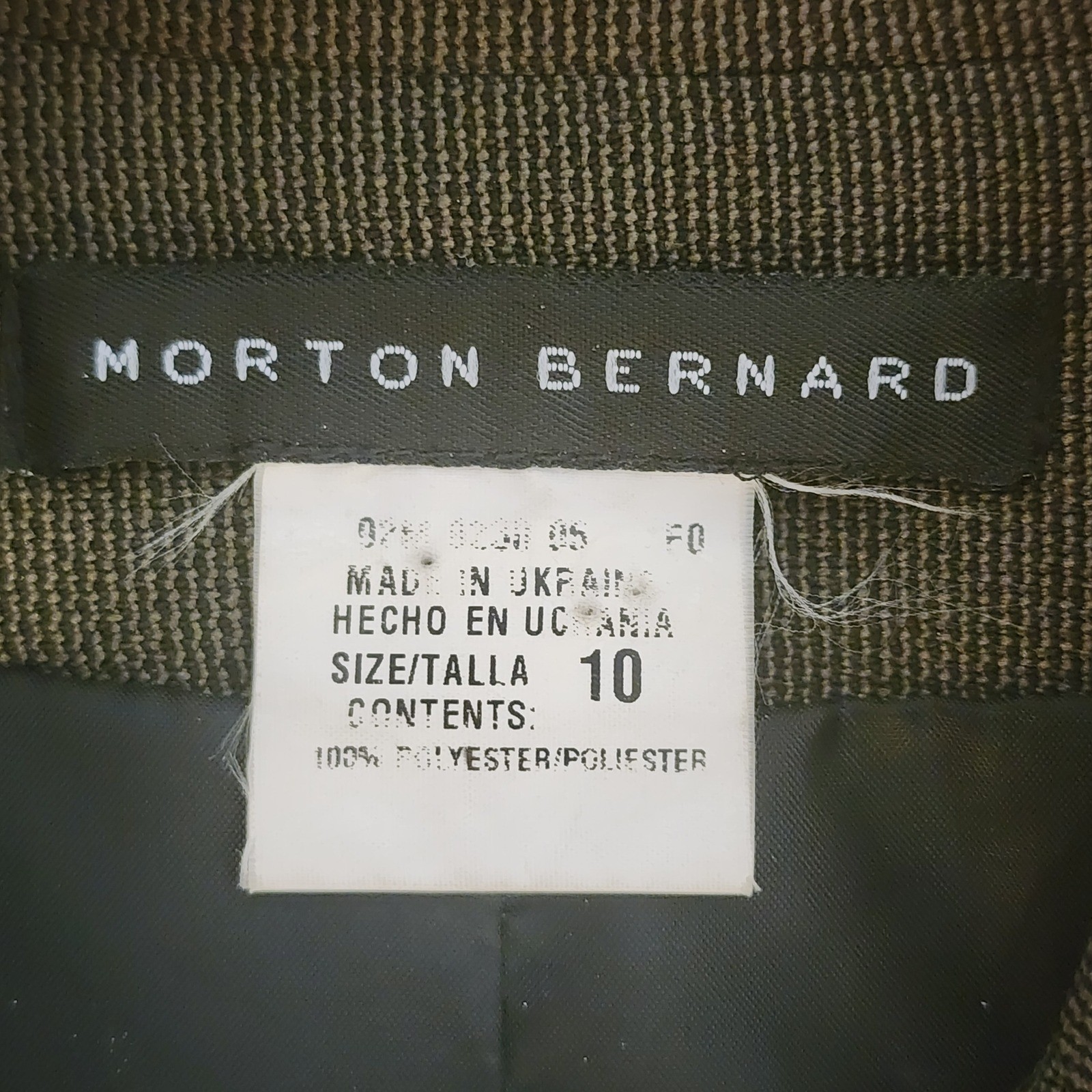 Morton Bernard Vintage 2 Piece Duster Coat and Sheath Dress Set Olive Brown 10