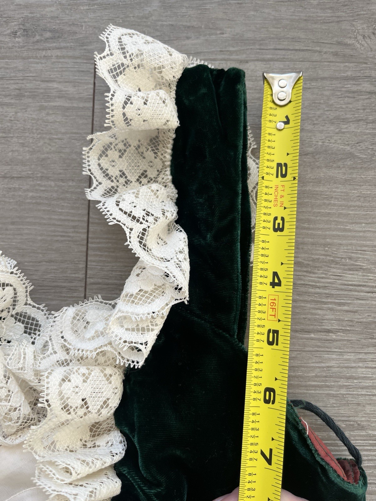 VTG 80s Jessica McClintock Emerald Green Velvet Lace Maxi Dress Sz XXS