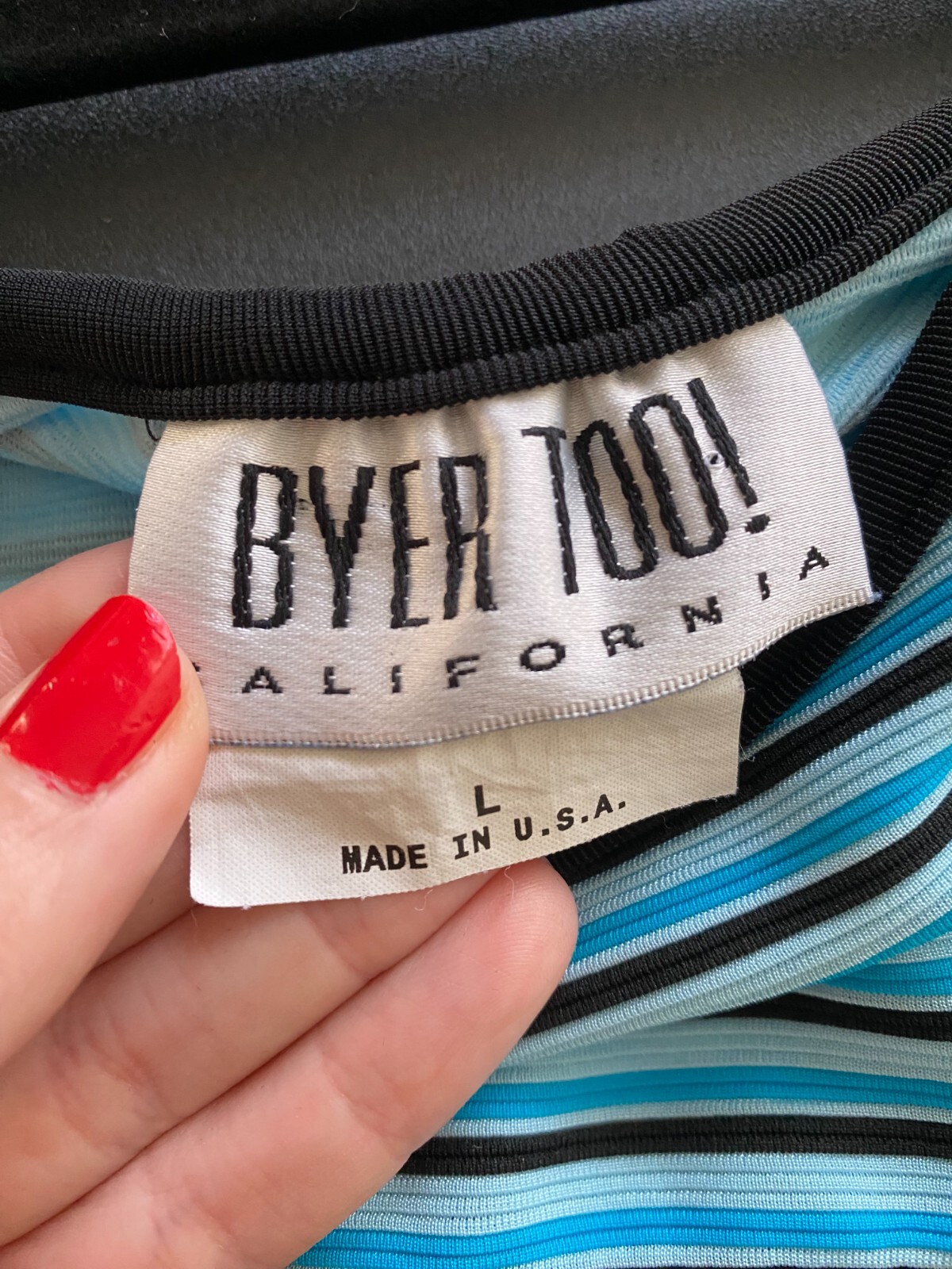 VTG 1990s Byer Too! Black & Blue Nylon Mini Tank Dress Clueless Sporty Large